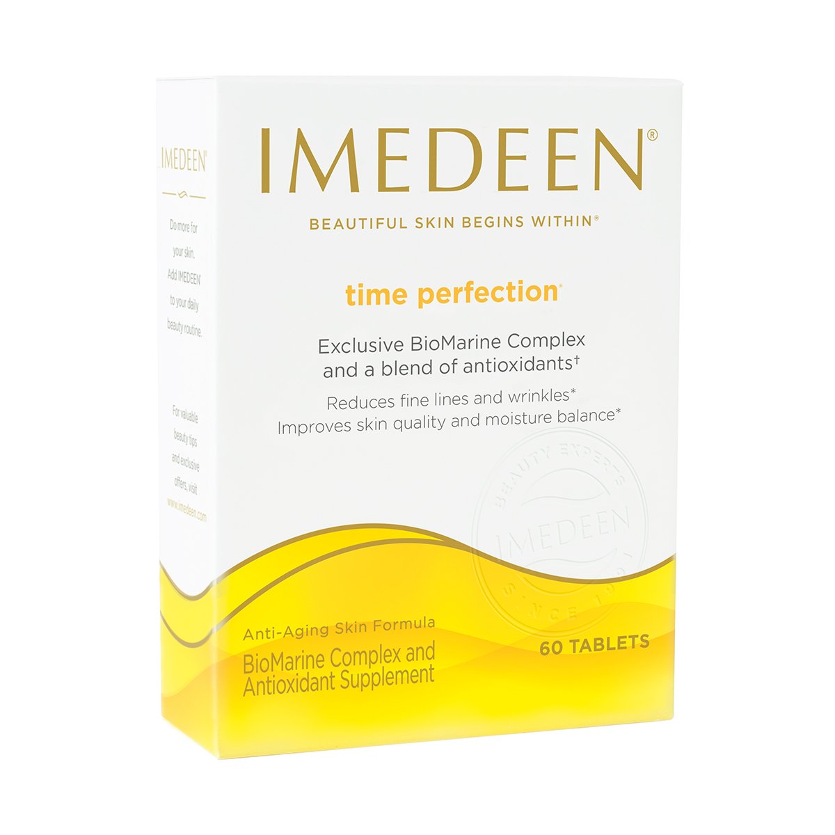 Boîte Imedeen Time Perfection, présentation soignée pour votre routine beauté.