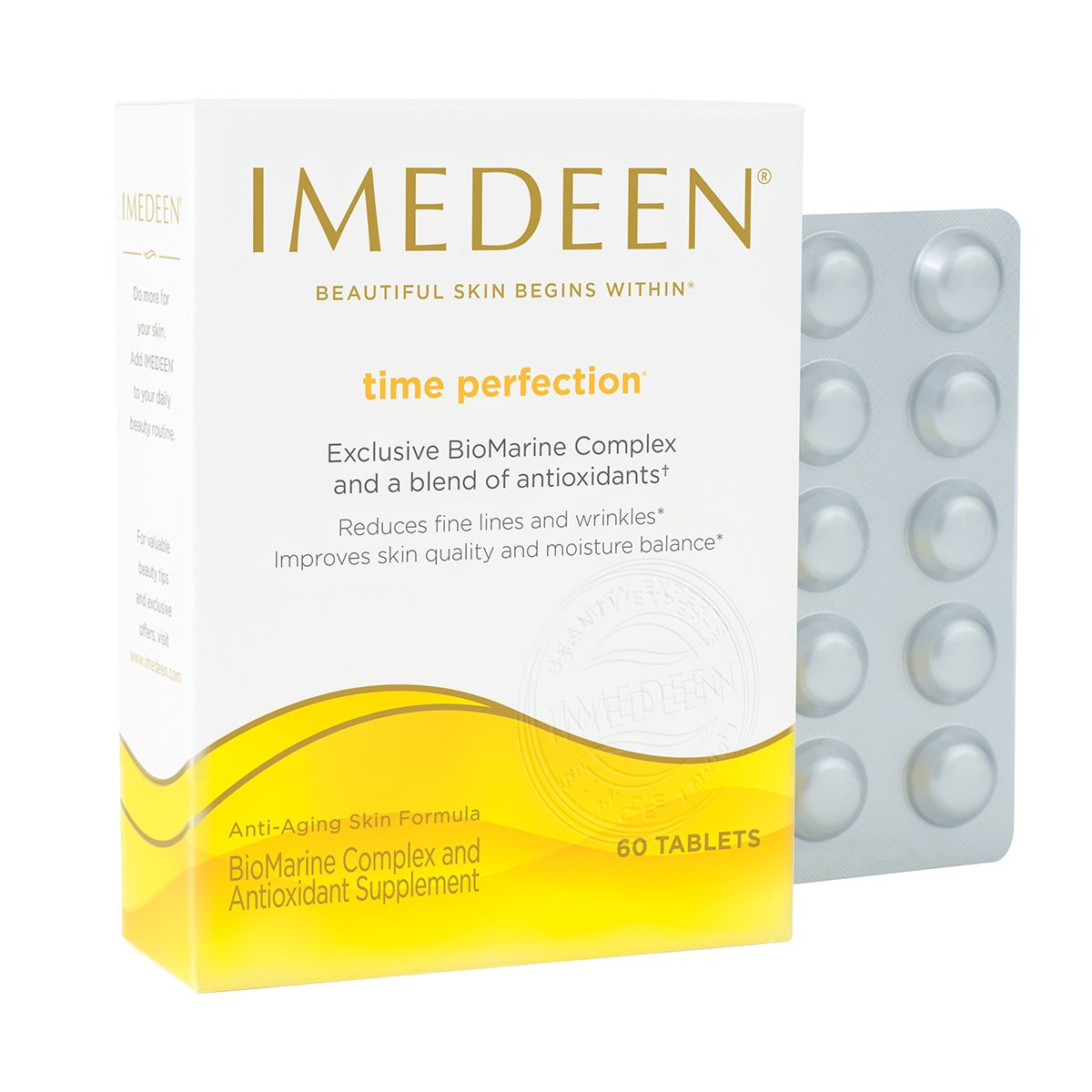 Tablettes Imedeen Time Perfection, prise quotidienne pour l'hydratation.