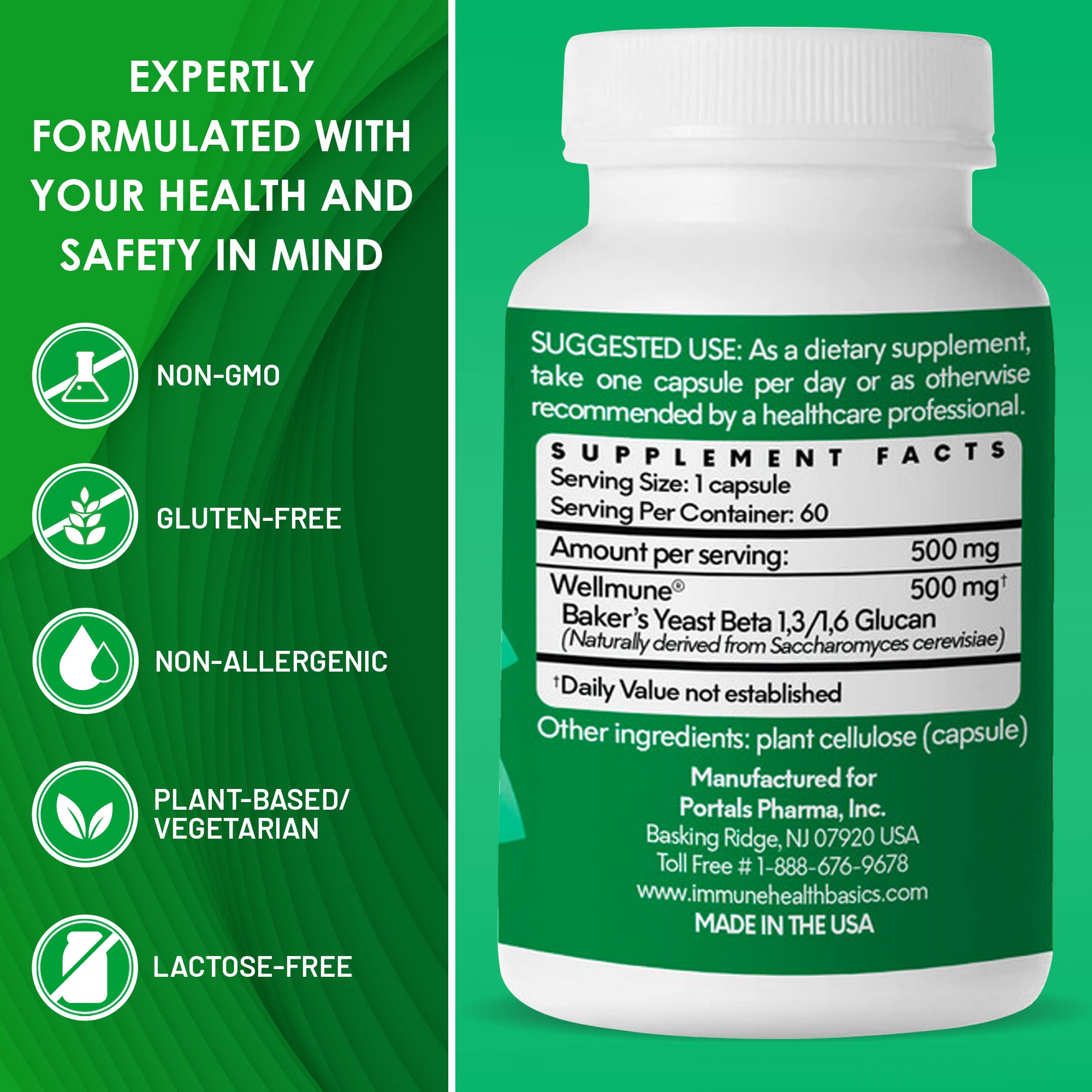 Emballage vegan sans lactose pour Immune Health Basics