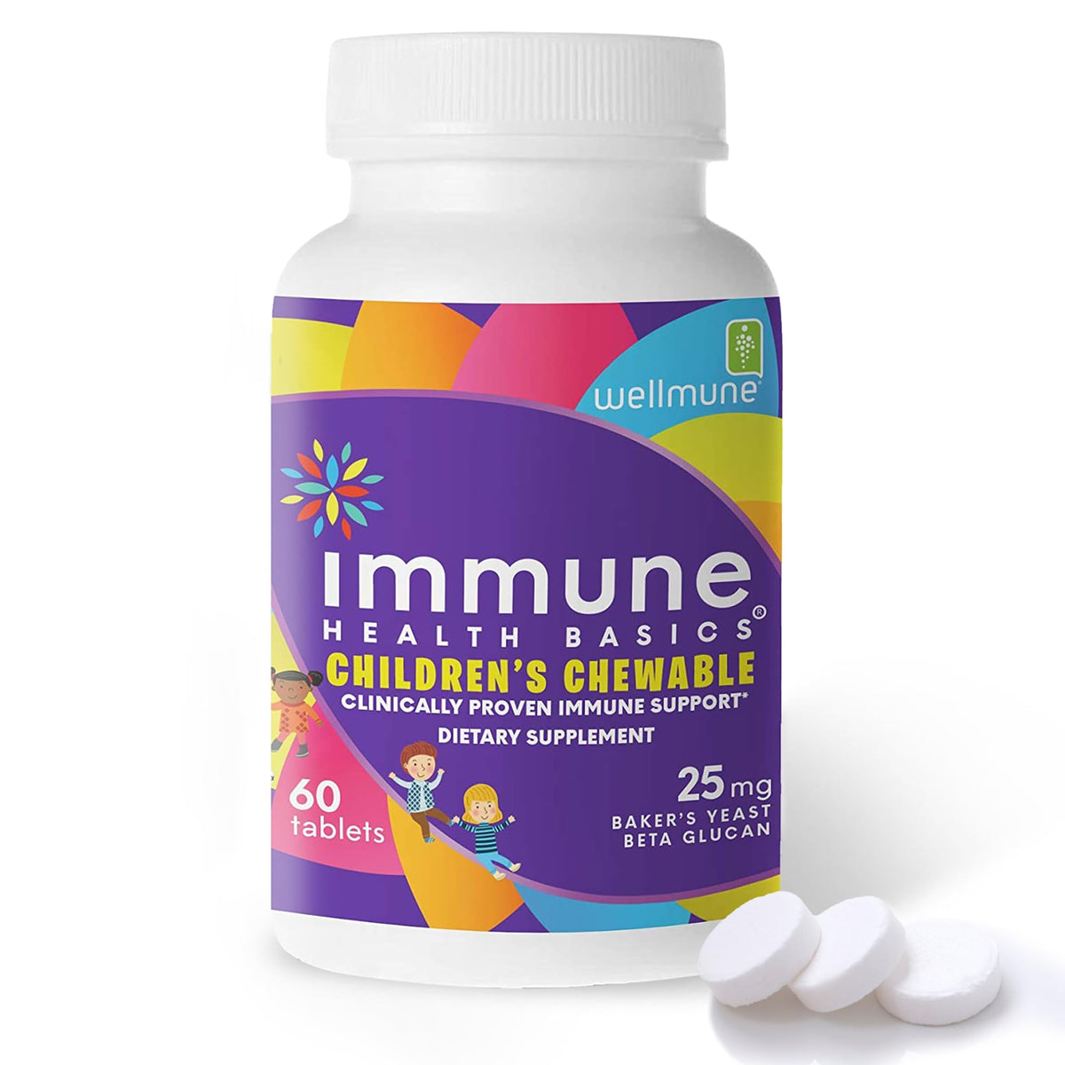 Immune Health Basics boîte tablettes enfants orange aromatisé, pratique au quotidien.