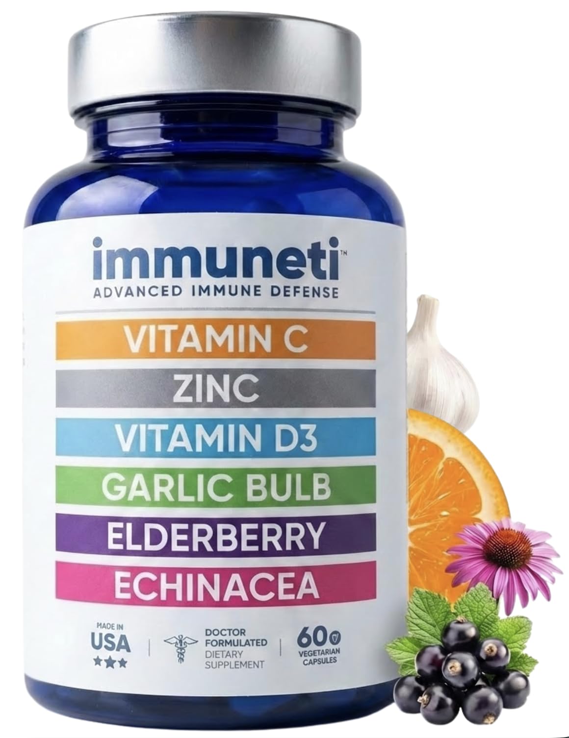 Bouteille Immuneti Avance Immunité pour une routine quotidienne pratique.