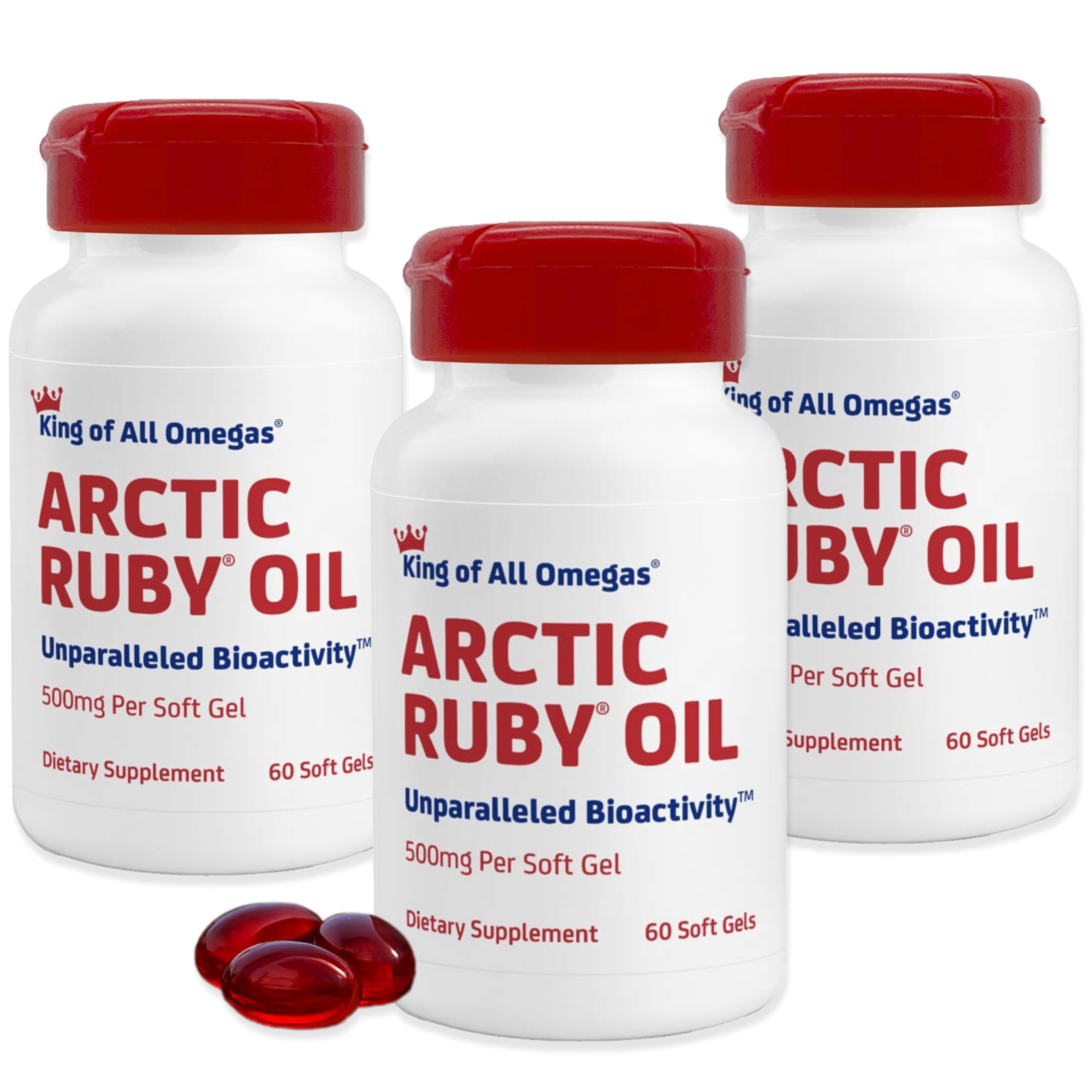 Arctic Ruby Oil Immunocorp, bouteille ouverte, potentiel soutien cardio-vasculaire.