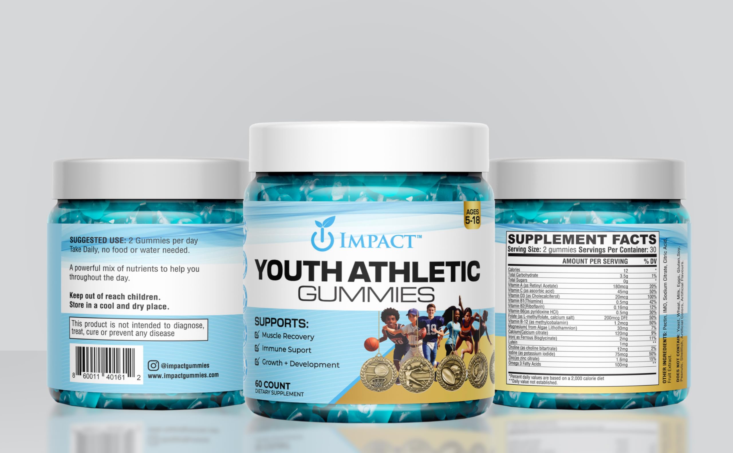 Gommes IMPACT vegan pectine, alternative sans gélatine pour adolescents