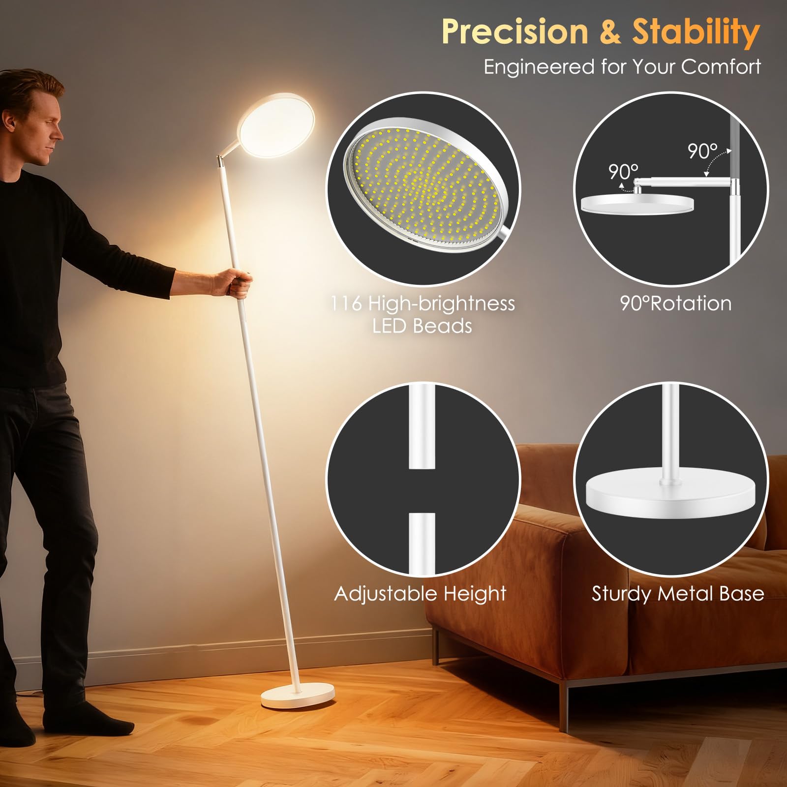 Incolumitas lampe: 10 niveaux d’intensité et 5 températures pour adapter l’ambiance.