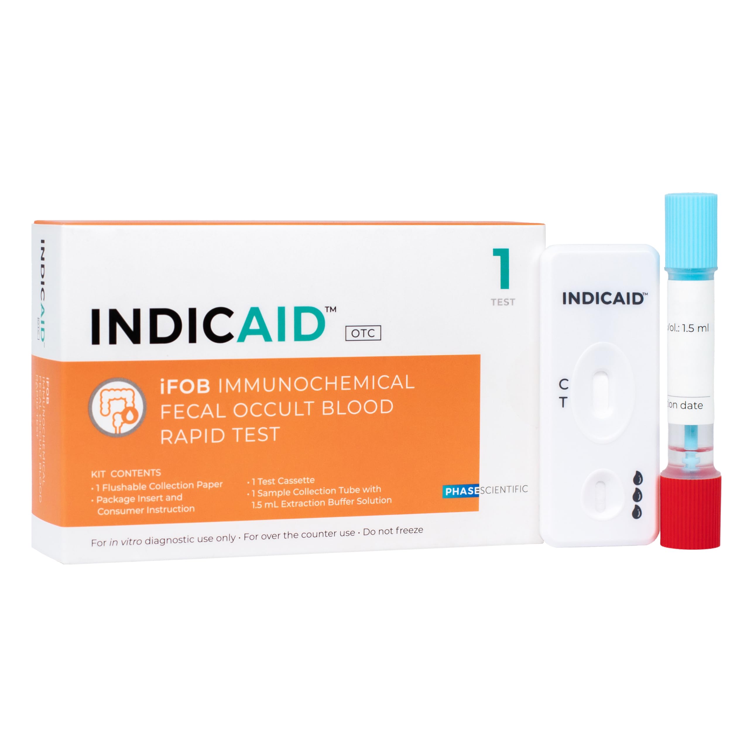 Kit INDICAID iFOB prêt à l’emploi pour dépistage à domicile.