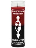 Bougie INDIO réversible noir et rouge avec sérigraphie, usage potentiel pour l inversion d énergie