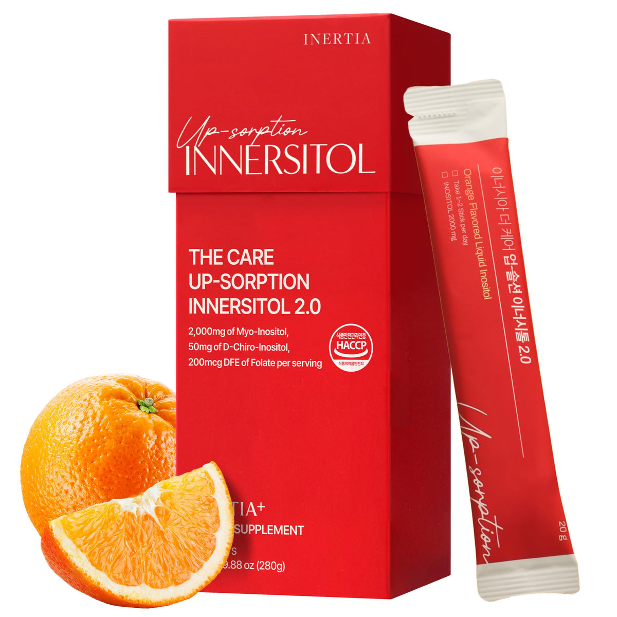 INERTIA+ INNERSITOL boisson orange prête à boire pour une routine quotidienne pratique.