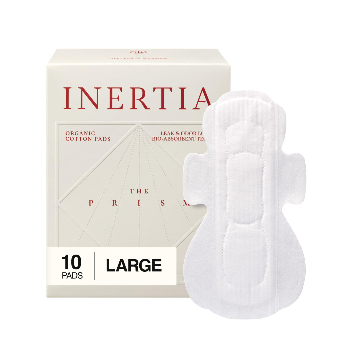 Inertia Prism White avec emballage avant, présentation du produit prêt à l’emploi