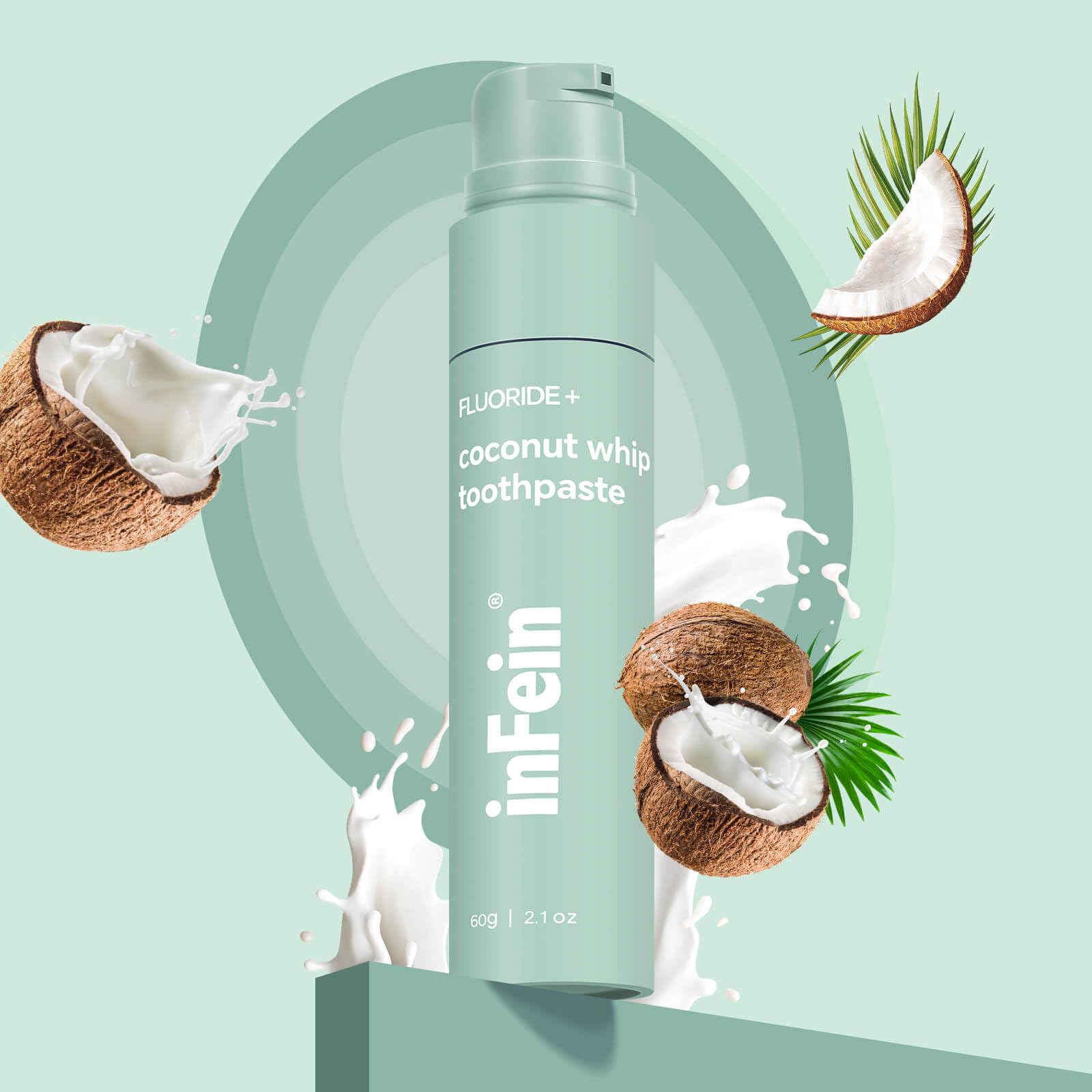 Fini frais du dentifrice infein Coco-Mousse, sensation de propreté durable après le brossage