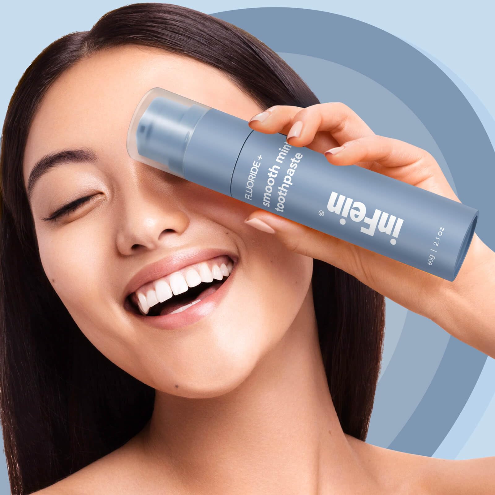 Utilisation quotidienne avec le dentifrice inFein menthe pour une sensation de propreté.