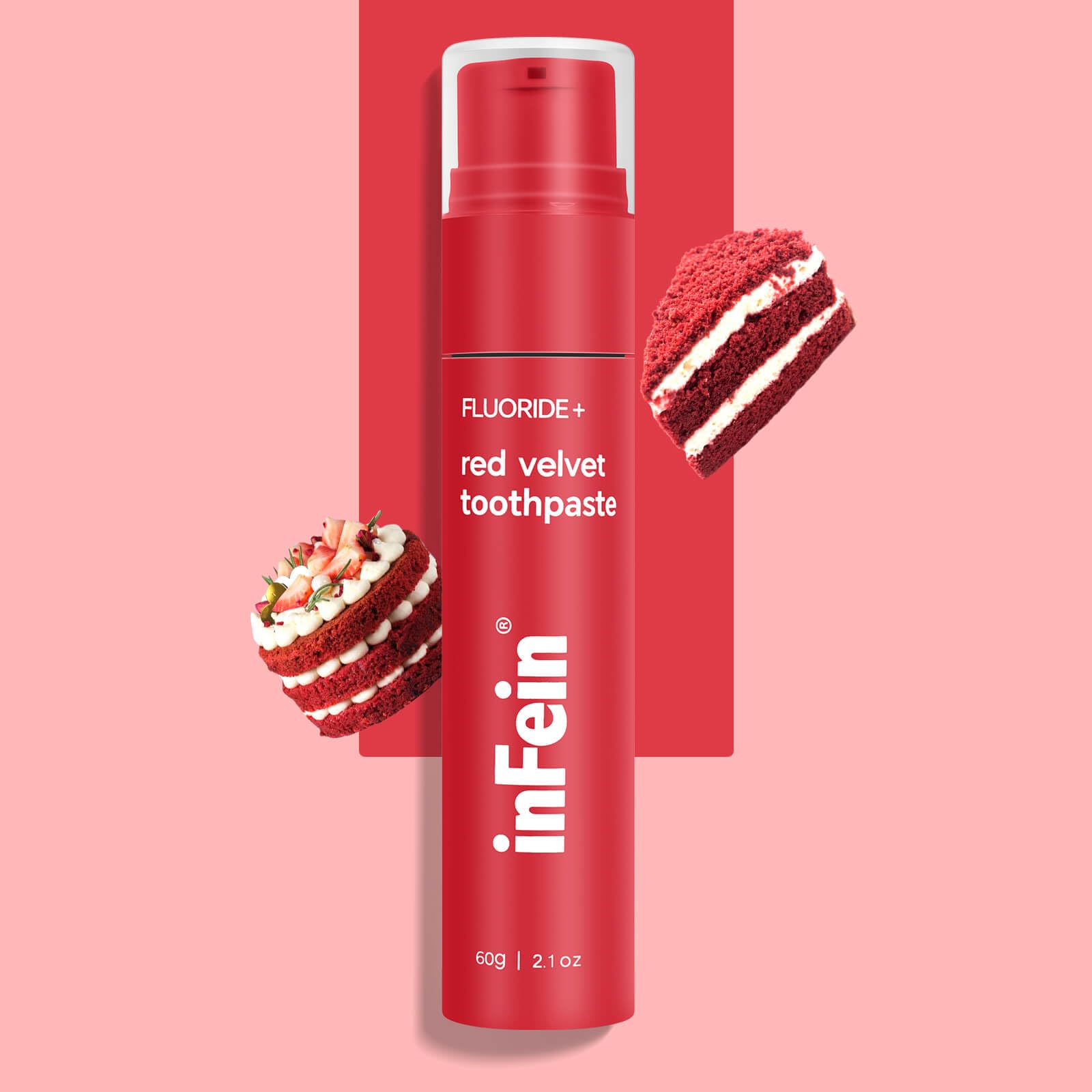 infein dentifrice velours rouge emballage élégant pour la routine quotidienne