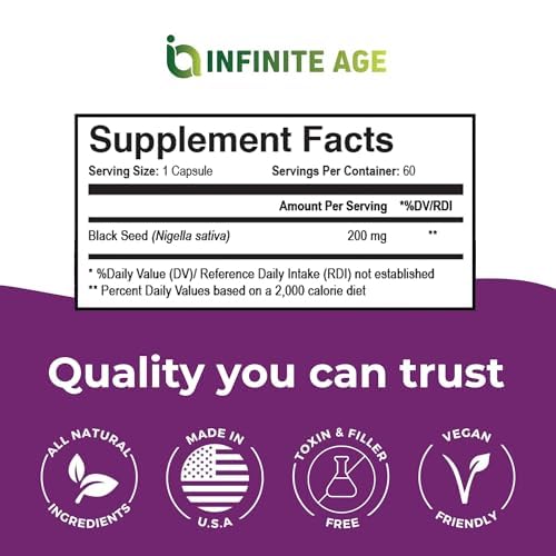 Emballage Infinite Age mettant en valeur le produit nigelle sèche.