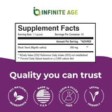 Emballage Infinite Age mettant en valeur le produit nigelle sèche.