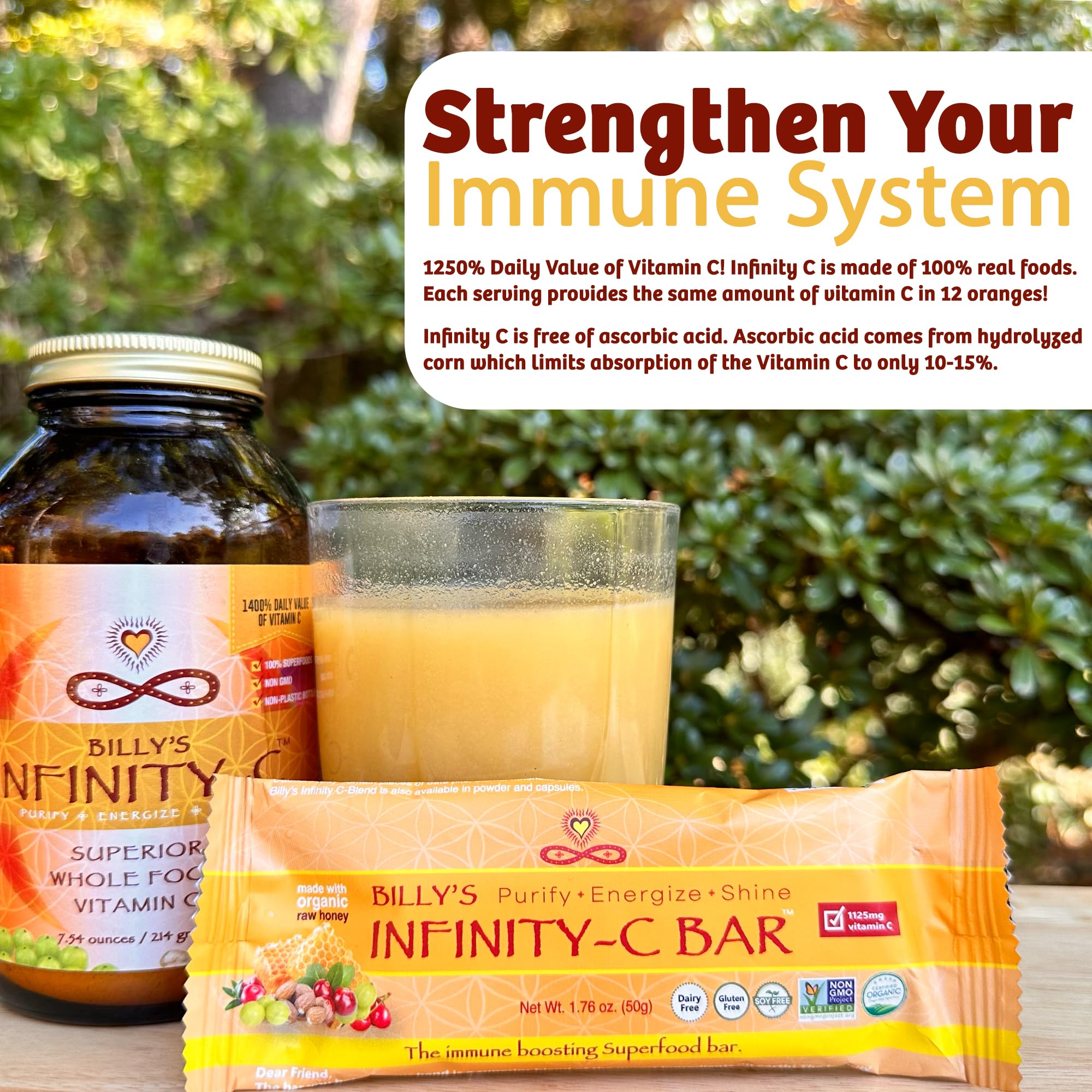 Infinity Greens Infinity C ingrédients naturels riches vitamine C