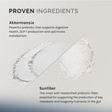 InfiniWell Akkermansia: étiquette indiquant 60 capsules, prise pratique et simple.