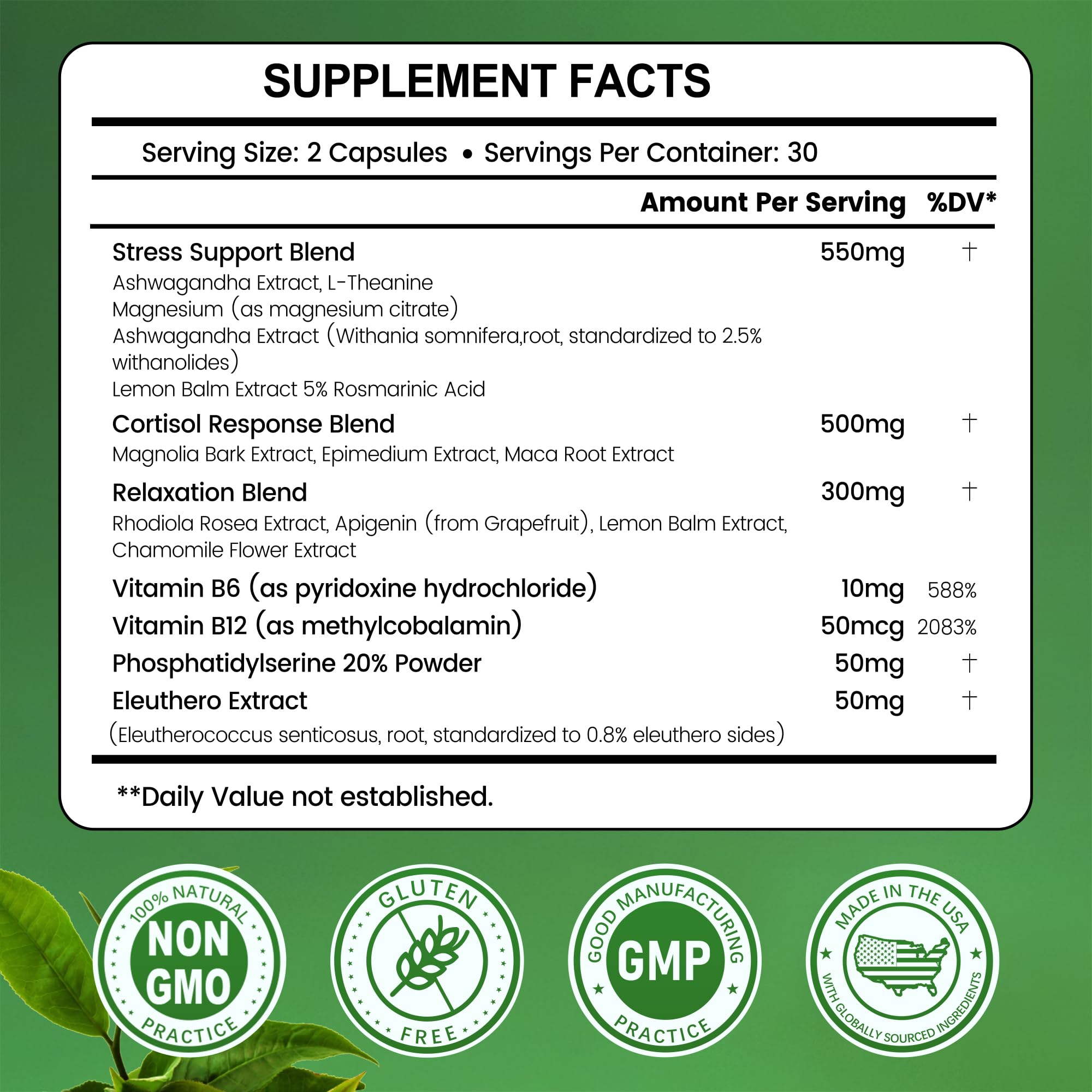 inGreens cortisol-capsules-boite: facilité de prise quotidienne pour le calme