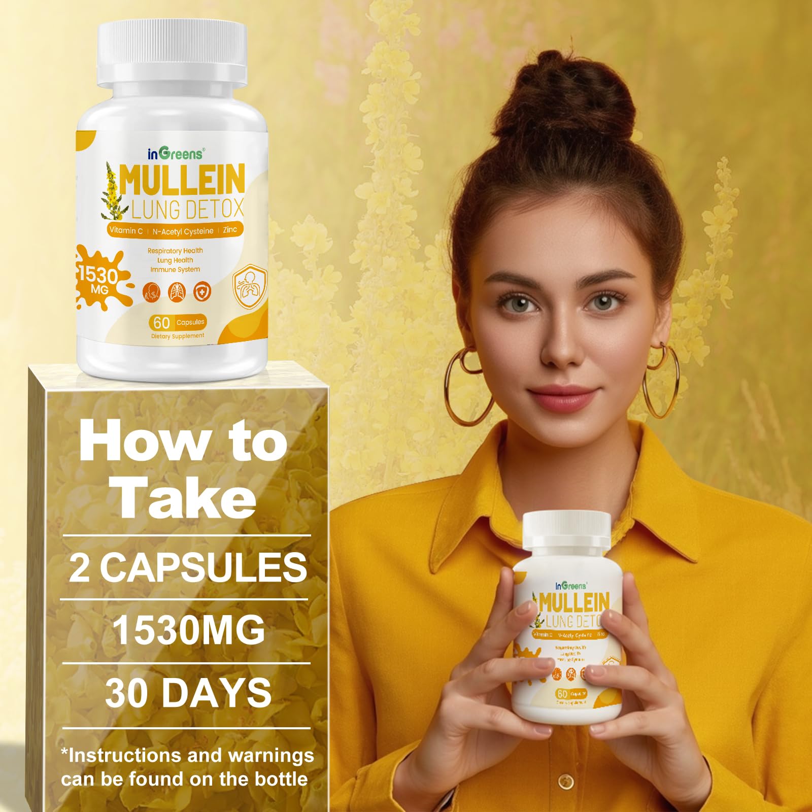 inGreens emballage pratique, bouteille de 60 capsules pour routine durable.