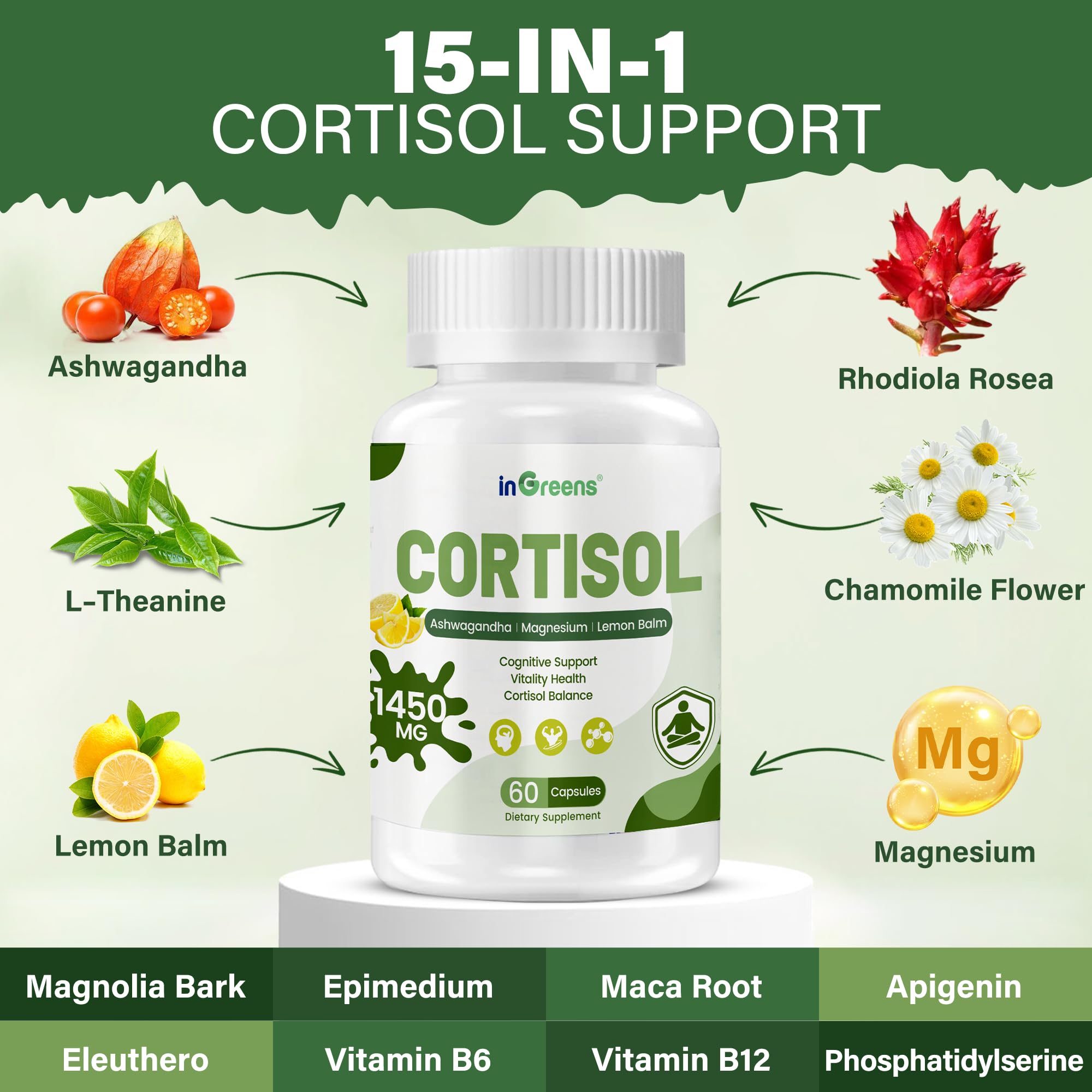 inGreens phosphatidylserine-cerveau: soutien cognitif et concentration