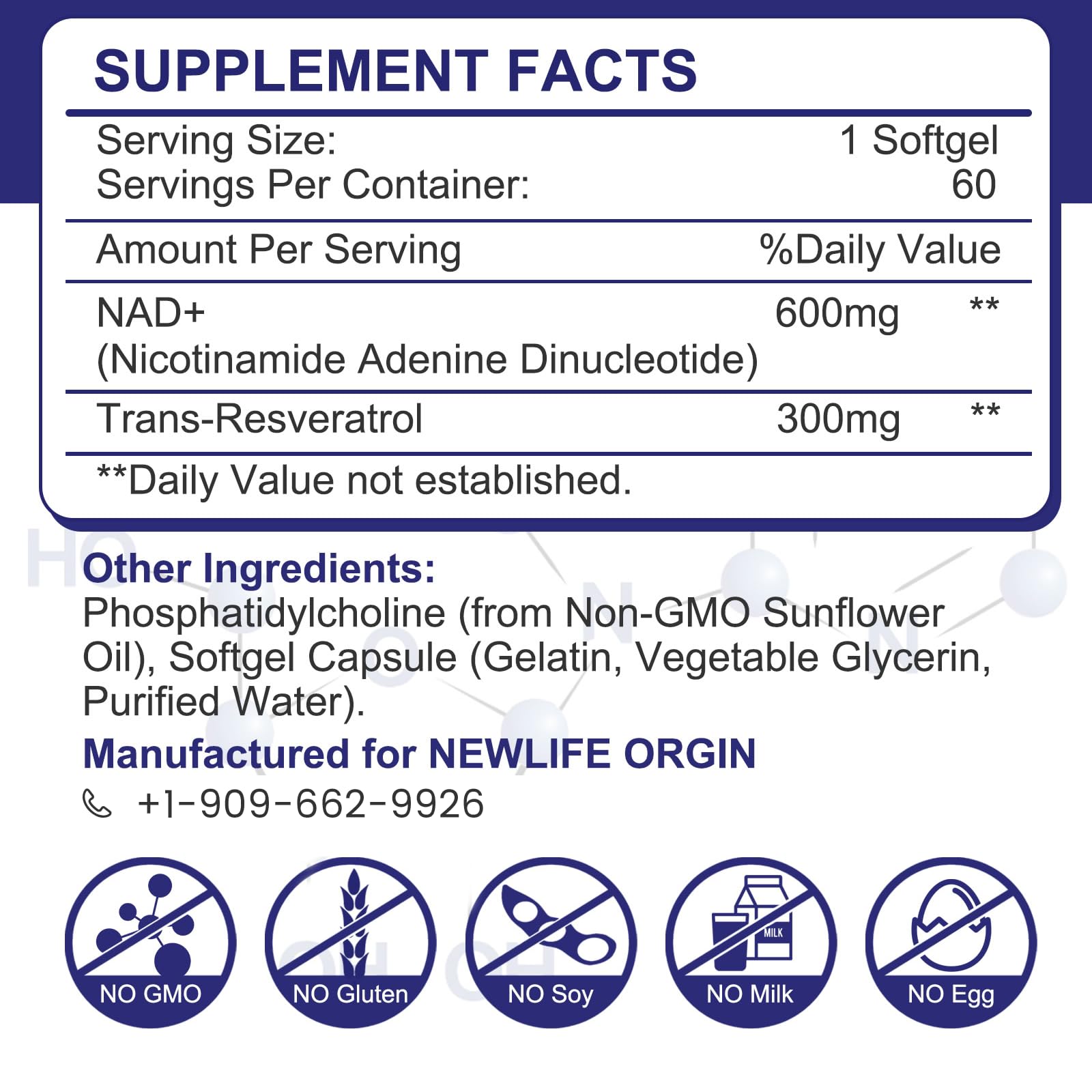 inGreens trans-resveratrol 300 mg gélules: soutien antioxydant potentiel et vitalité