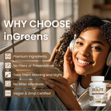inGreens Zeolite Detox capsules — bouteille ouverte et accessibilité rapide.