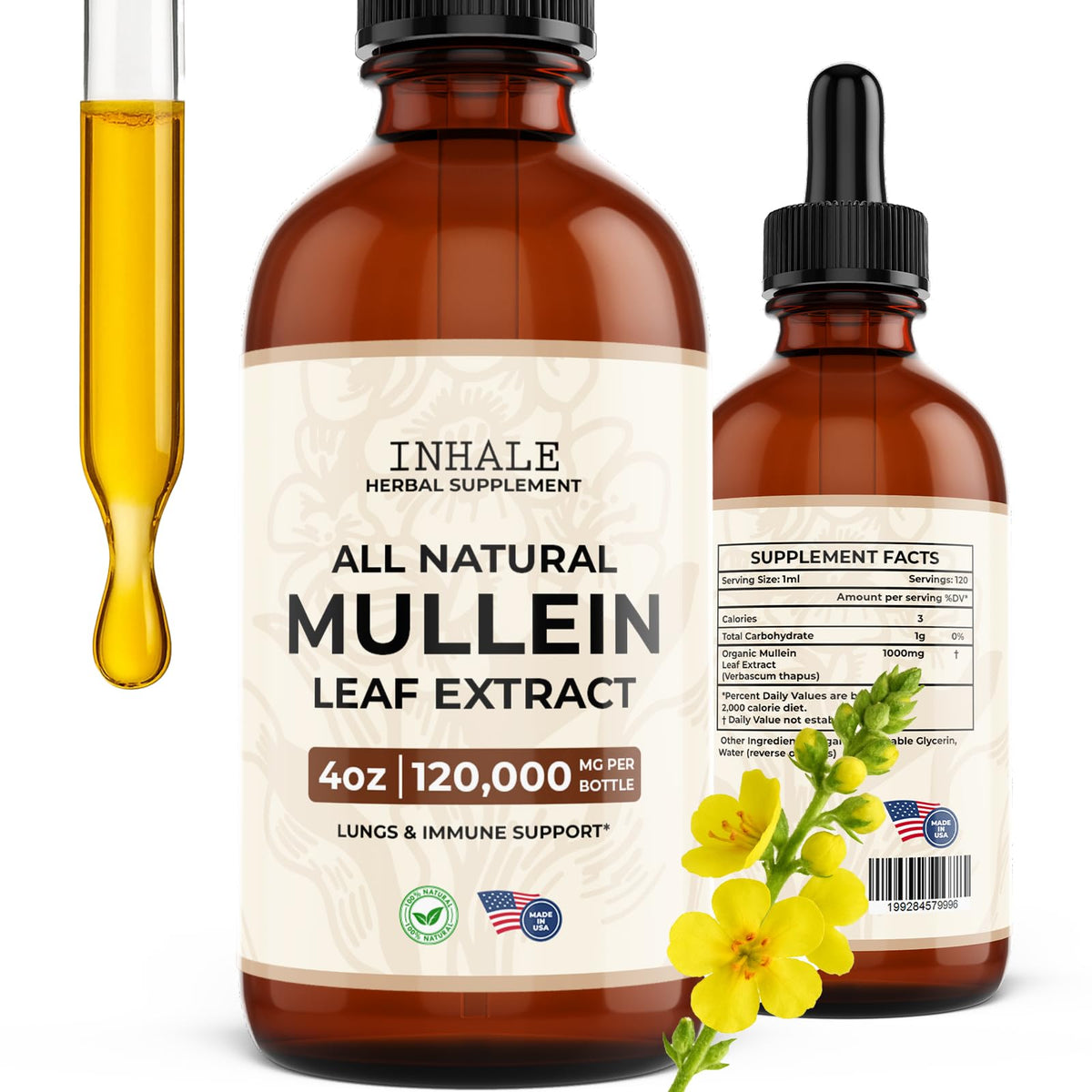 Inhale bouillon-blanc gouttes poumons, soutien respiratoire quotidien