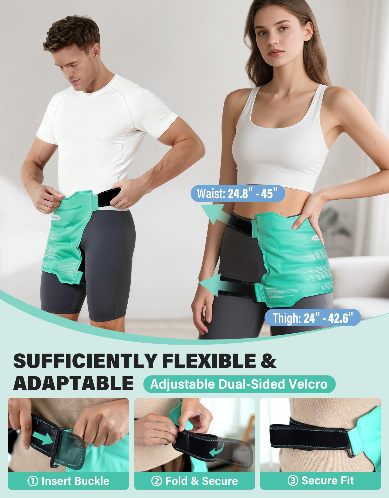 INMAKER Hanche double-tissu, absorption rapide et peau protégée.