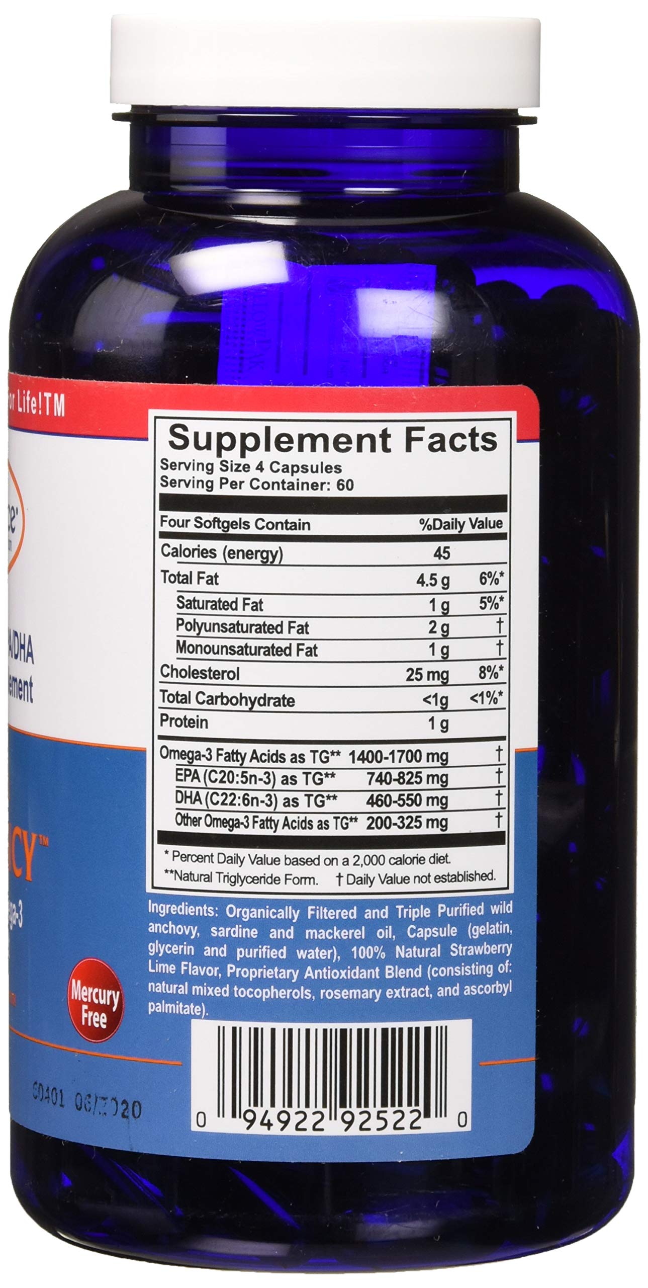 Innate Choice omega-3 poisson, capsules, flacon lisible.