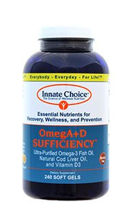 Capsules Innate Choice Omega AD au citron, pratiques et riches en oméga-3 avec vitamine D3.