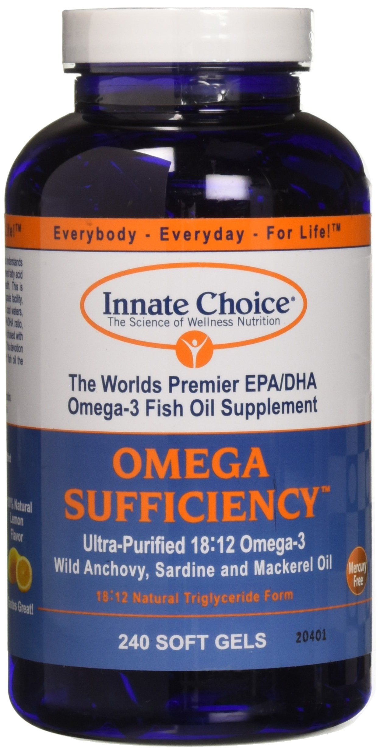 Innate Choice Omega Suffisance Citron, bouteille: arôme citron frais et prise quotidienne agréable