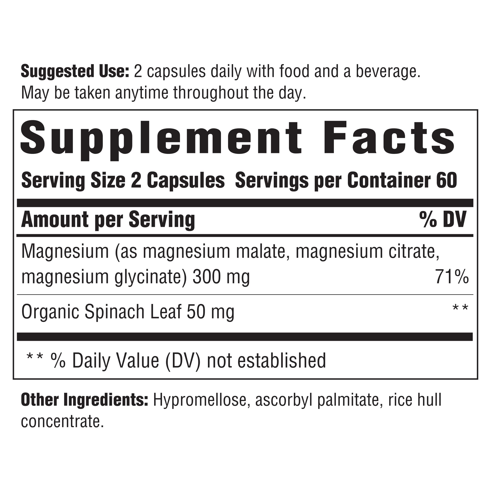 INNATE Formulas magnésium 300 mg – capsules, absorption efficace.