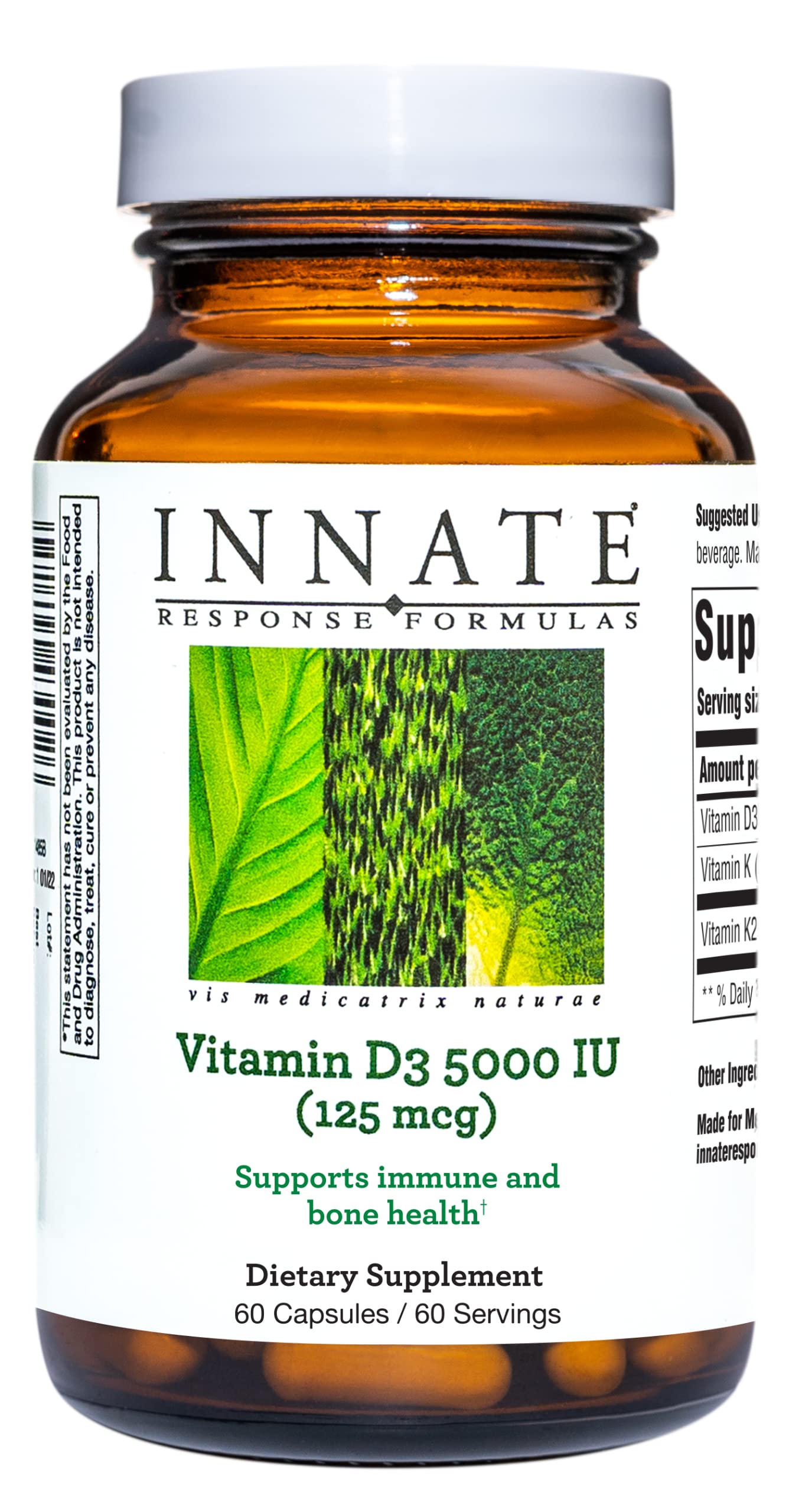 Innate Response Formulas vitamine D3 5000 UI – bouteille, soutien potentiel au système immunitaire.