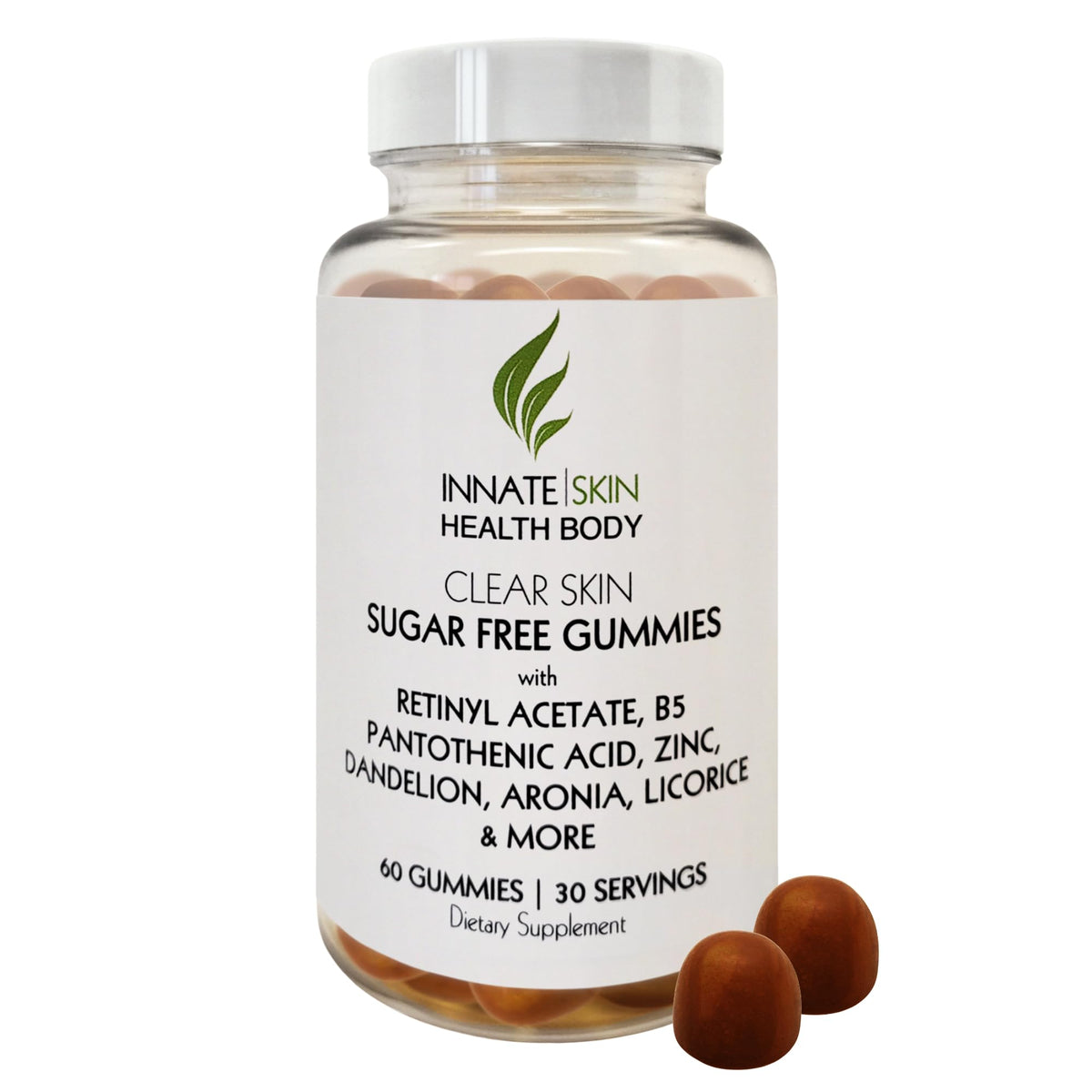Innate Skin Clear Skin gommes sur bouteille; routine quotidienne pratique.