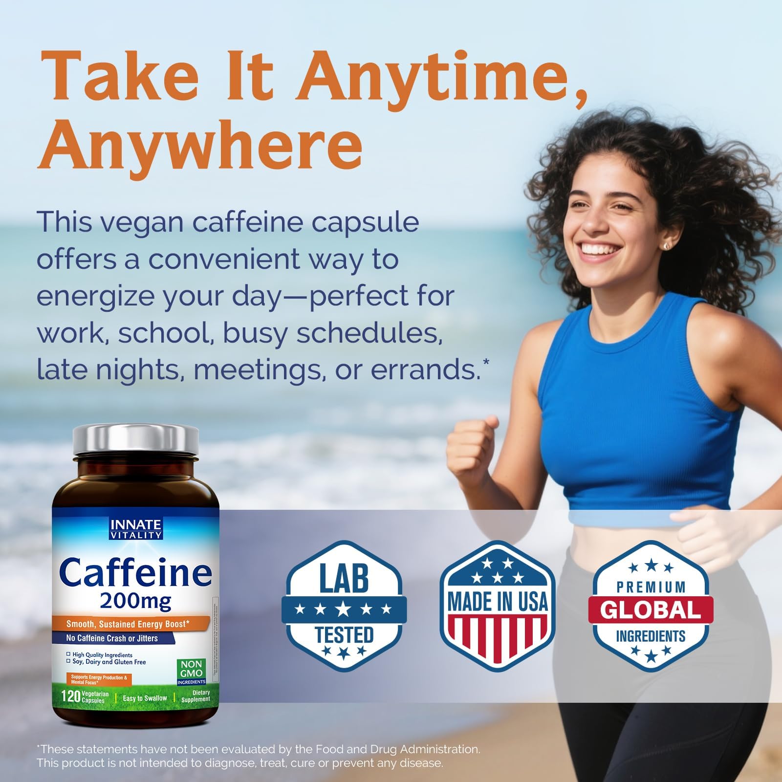 Capsule Innate Vitality Caféine, sans gluten et usage quotidien.