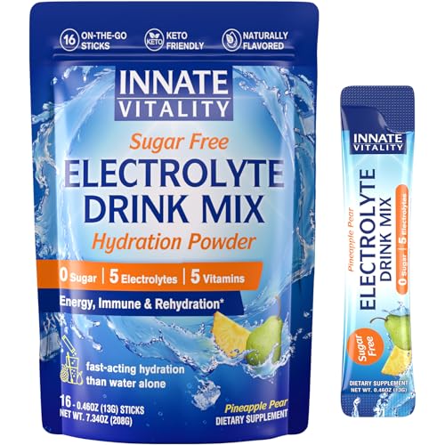 Innate Vitality: pochette ananas-poire pour une hydratation pratique en déplacement.