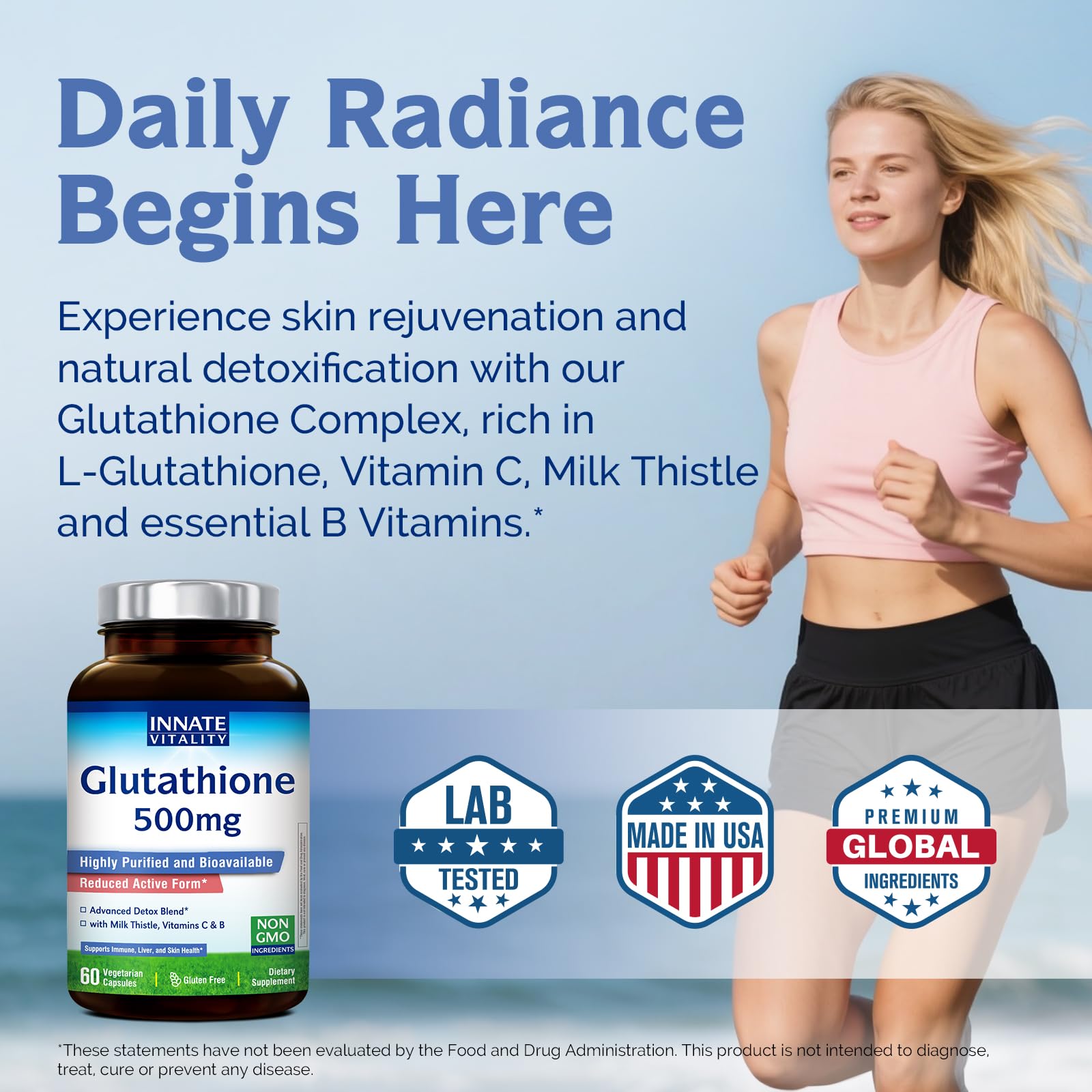 Innate Vitality Glutathione-capsules-fermées: format pratique pour l'usage quotidien.