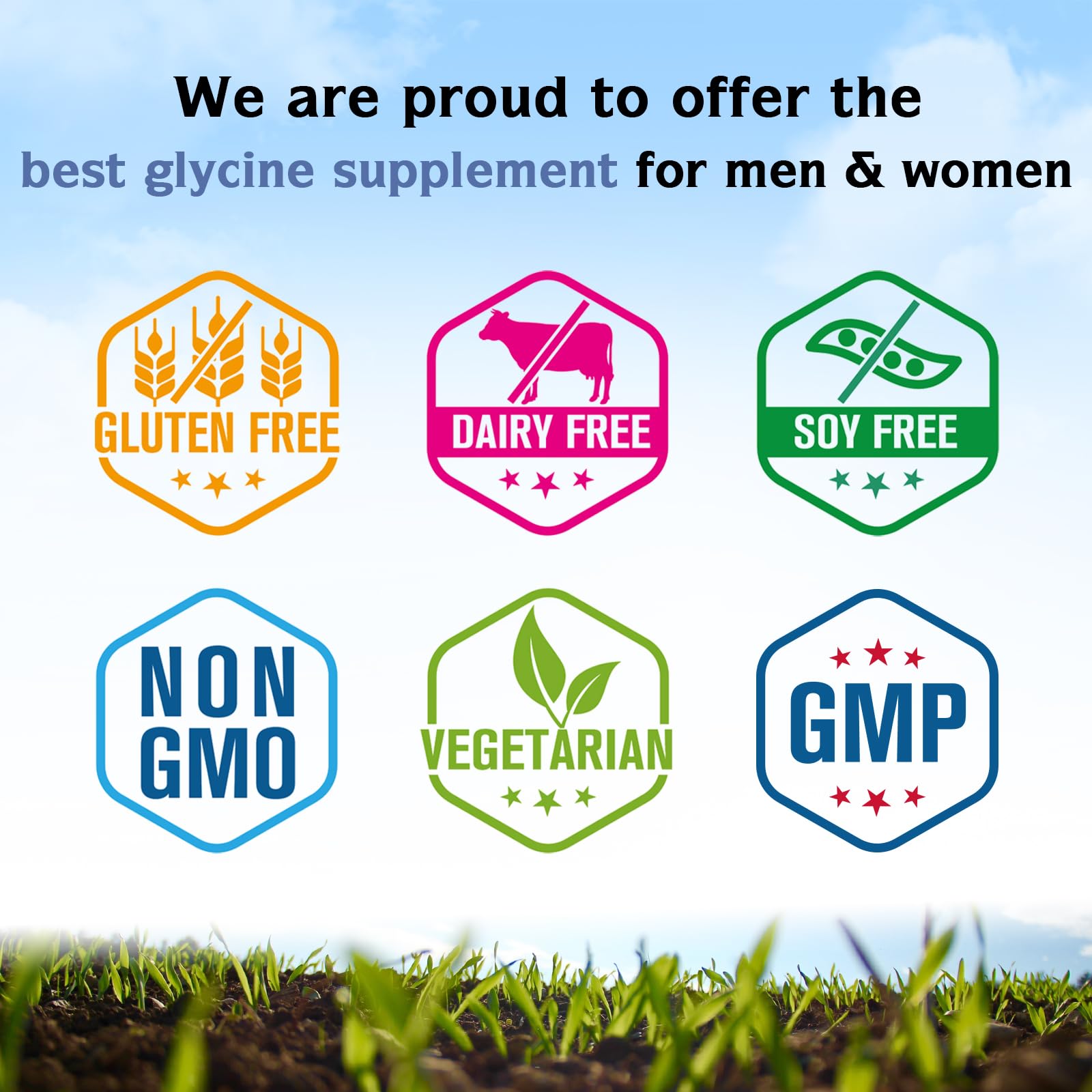 Innate Vitality Glycine, soutien potentiel au collagène et à la synthèse protéique.