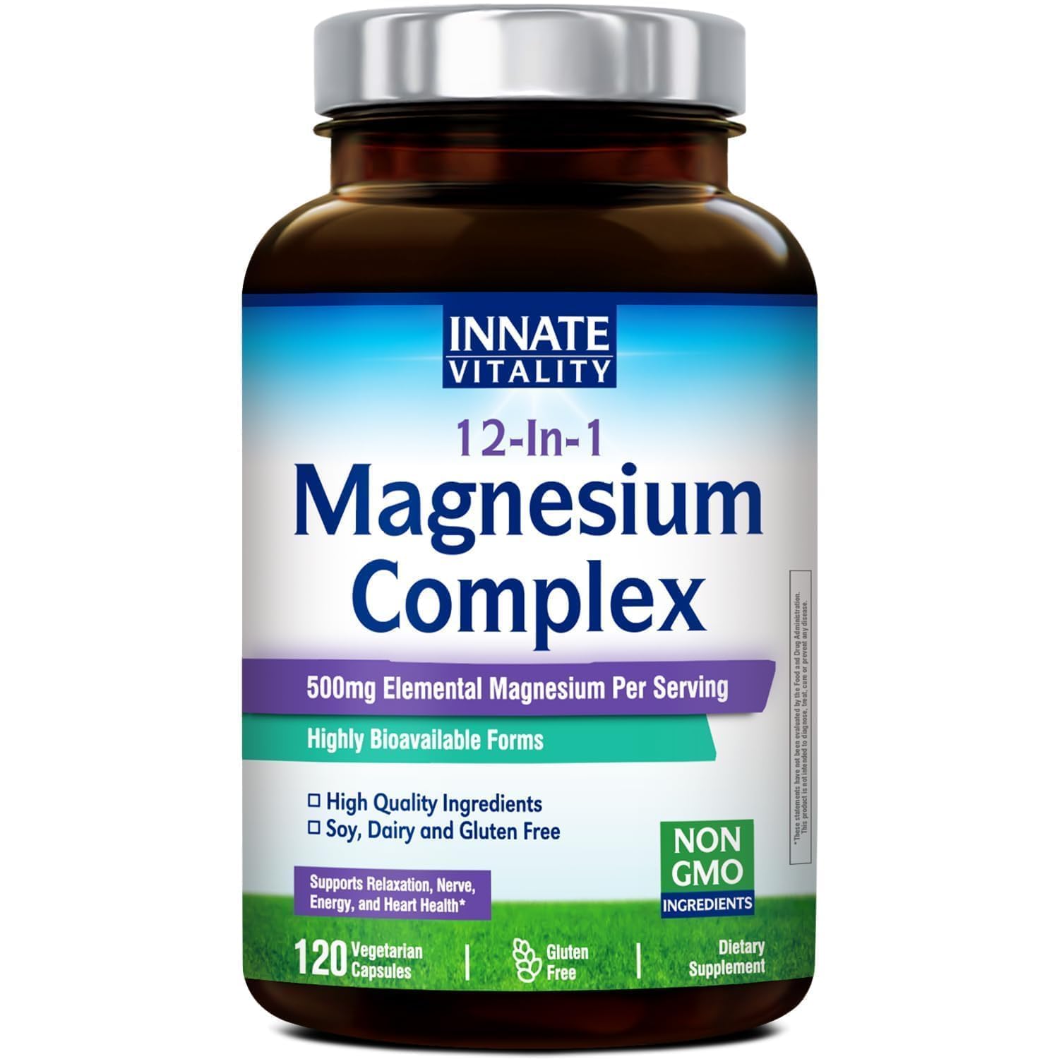 Innate Vitality Magnesium Complex – 12 formes en capsules pour le soutien nerveux.