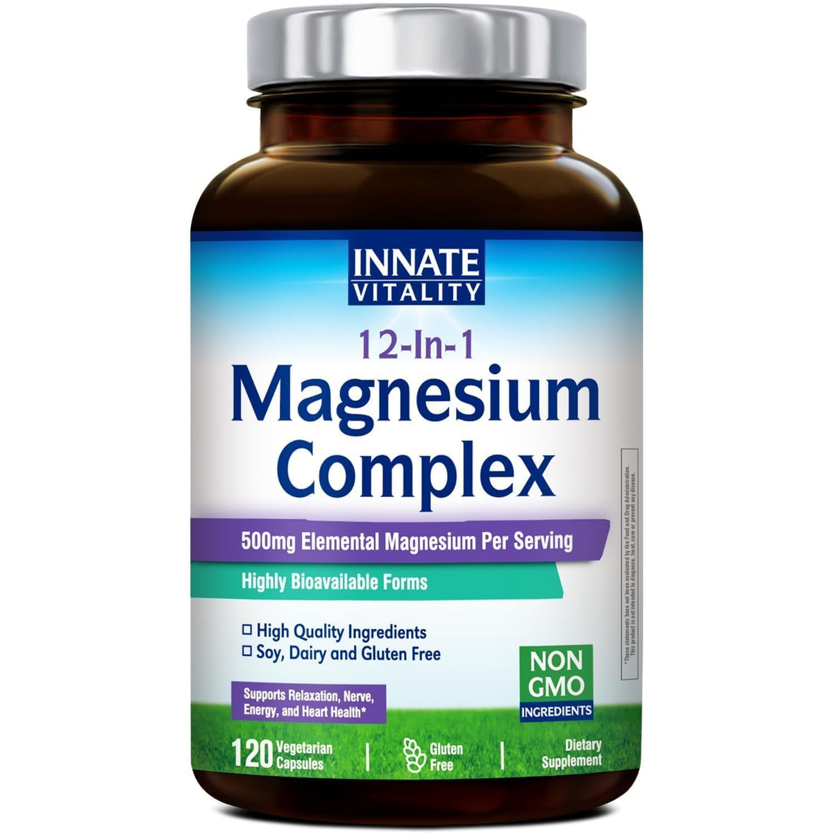 Innate Vitality Magnesium Complex – 12 formes en capsules pour le soutien nerveux.