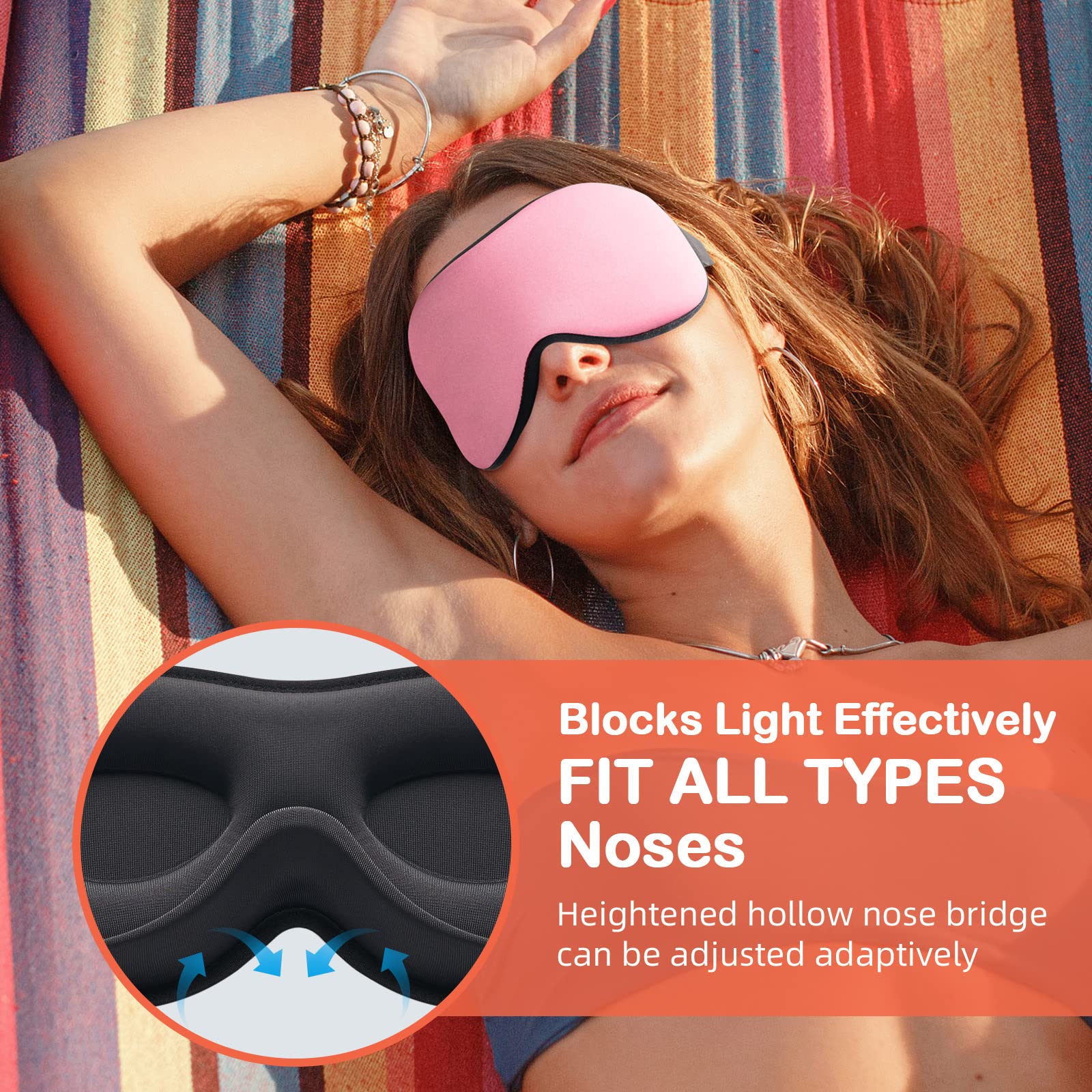 INNELO masque yeux pont nez ajuste s adapting au nez pour éviter les fuites lumineuses