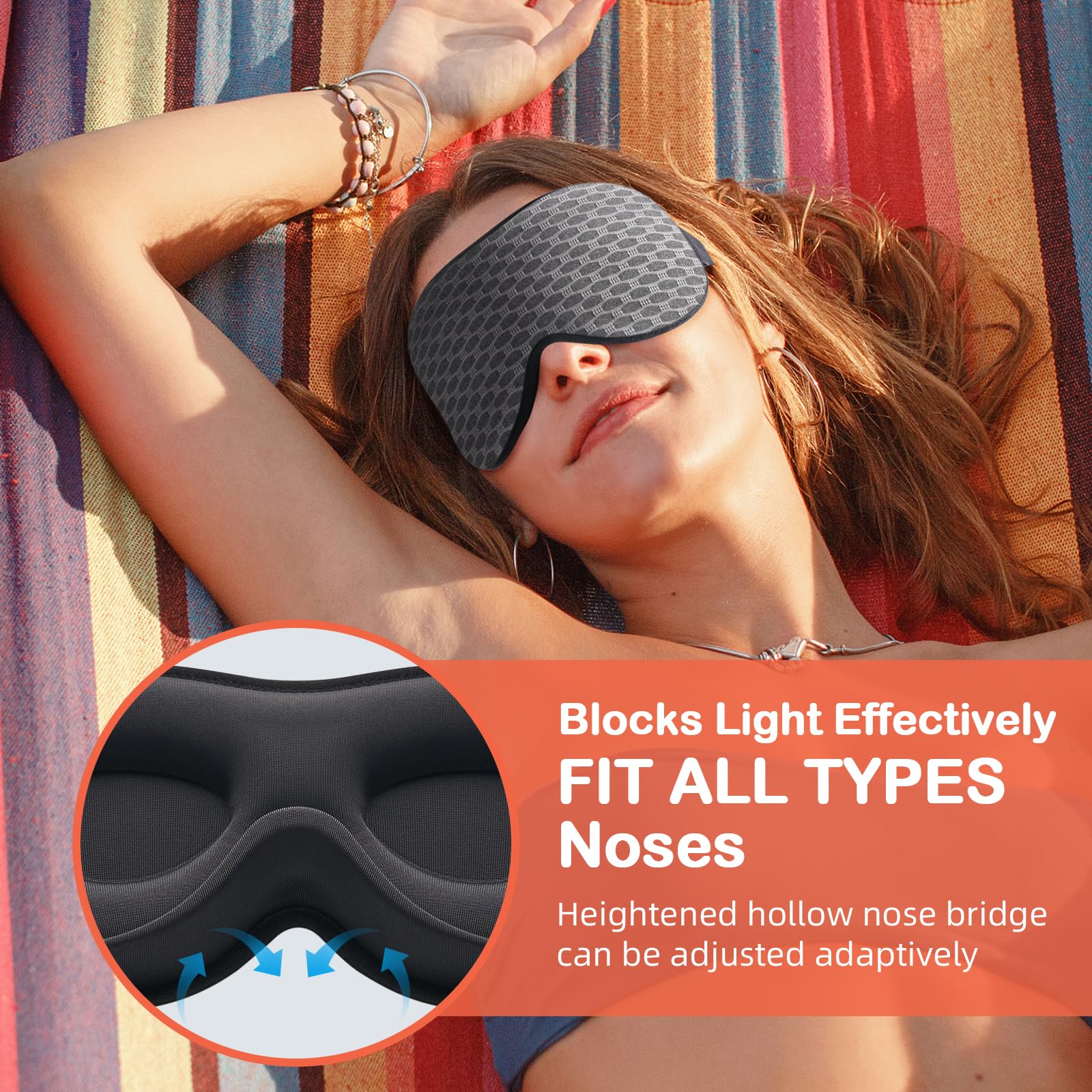 INNELO masque anti-fuite lumineuse, obscurité totale quelle que soit la position.