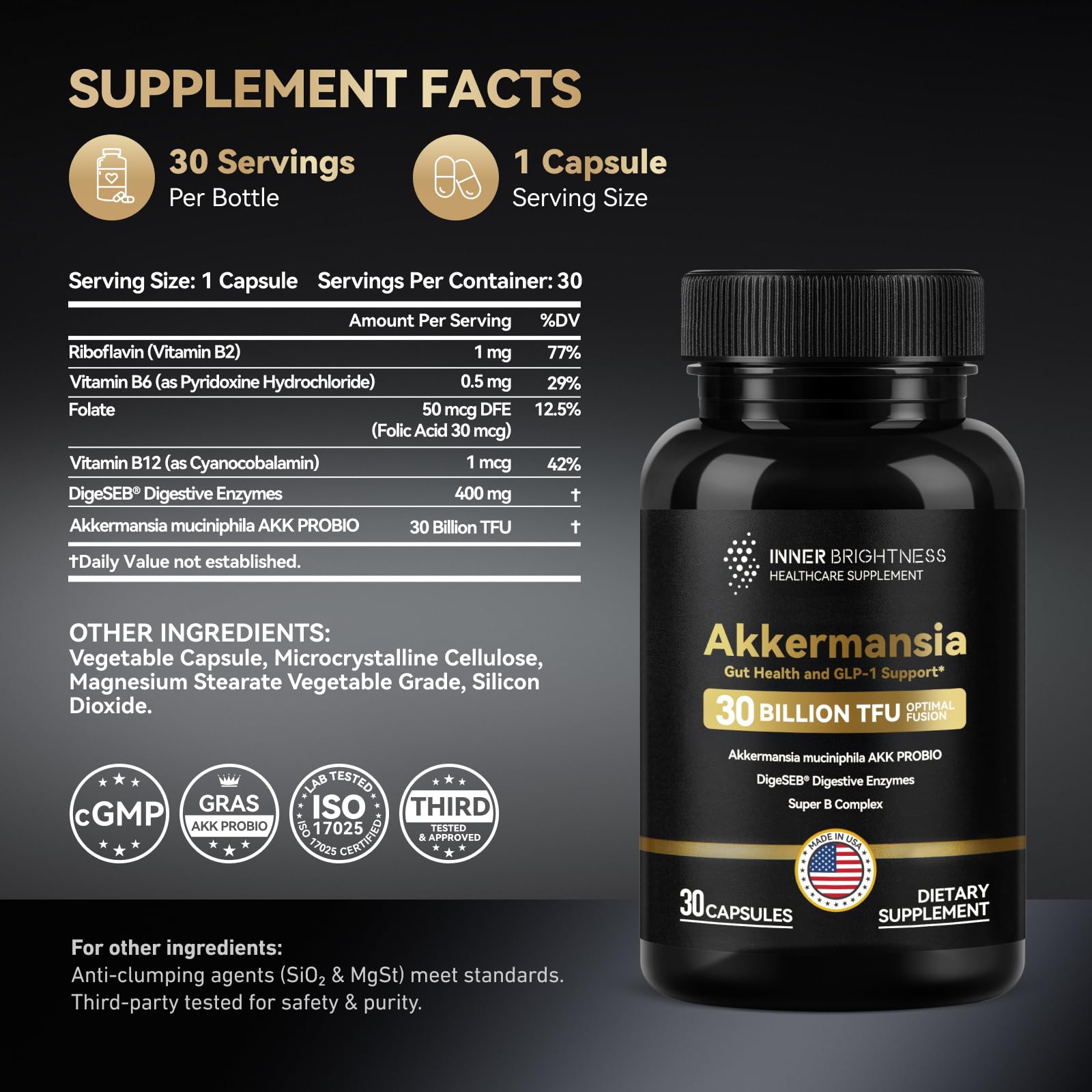Inner Brightness DigeSEB enzymes capsules: soutien digestif après les repas.