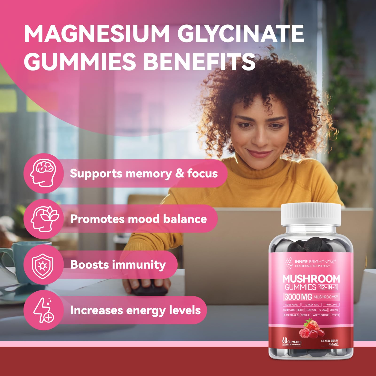 Chaga et Tramète versicolore – soutien immunitaire et antioxydants.