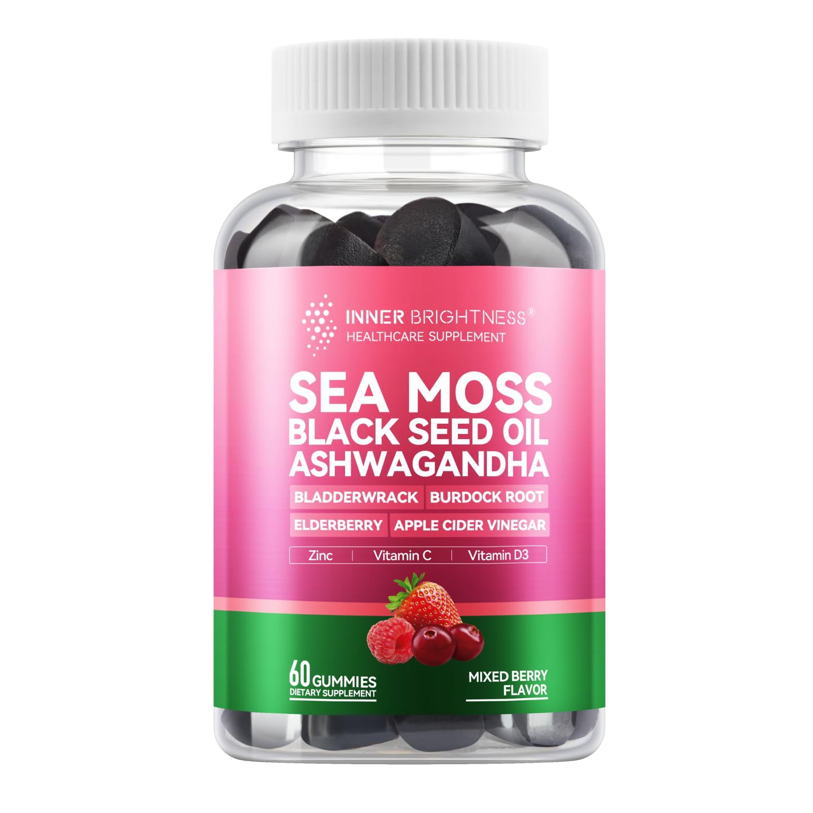 Gommes Inner Brightness Sea Moss 4000mg, texture douce et énergie potentielle