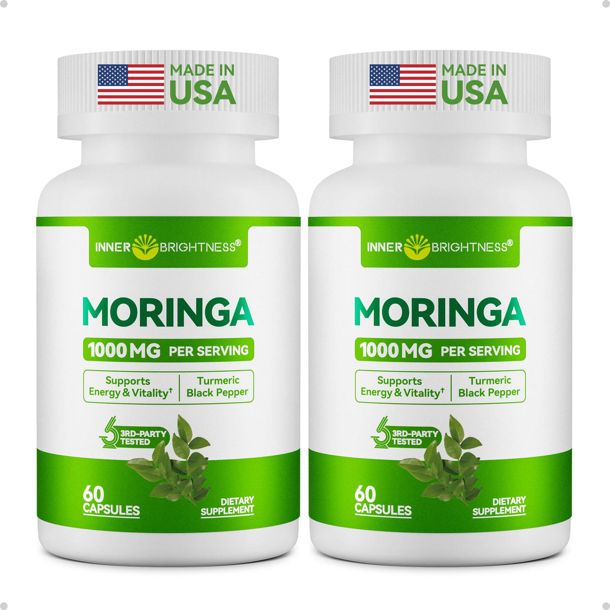 Capsules Inner Brightness Moringa dans une bouteille, énergie naturelle à envisager.