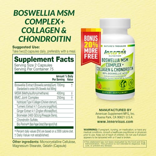 INNERVISNUTRITION Boswellia MSM Complex – Étui compact pour un usage quotidien pratique