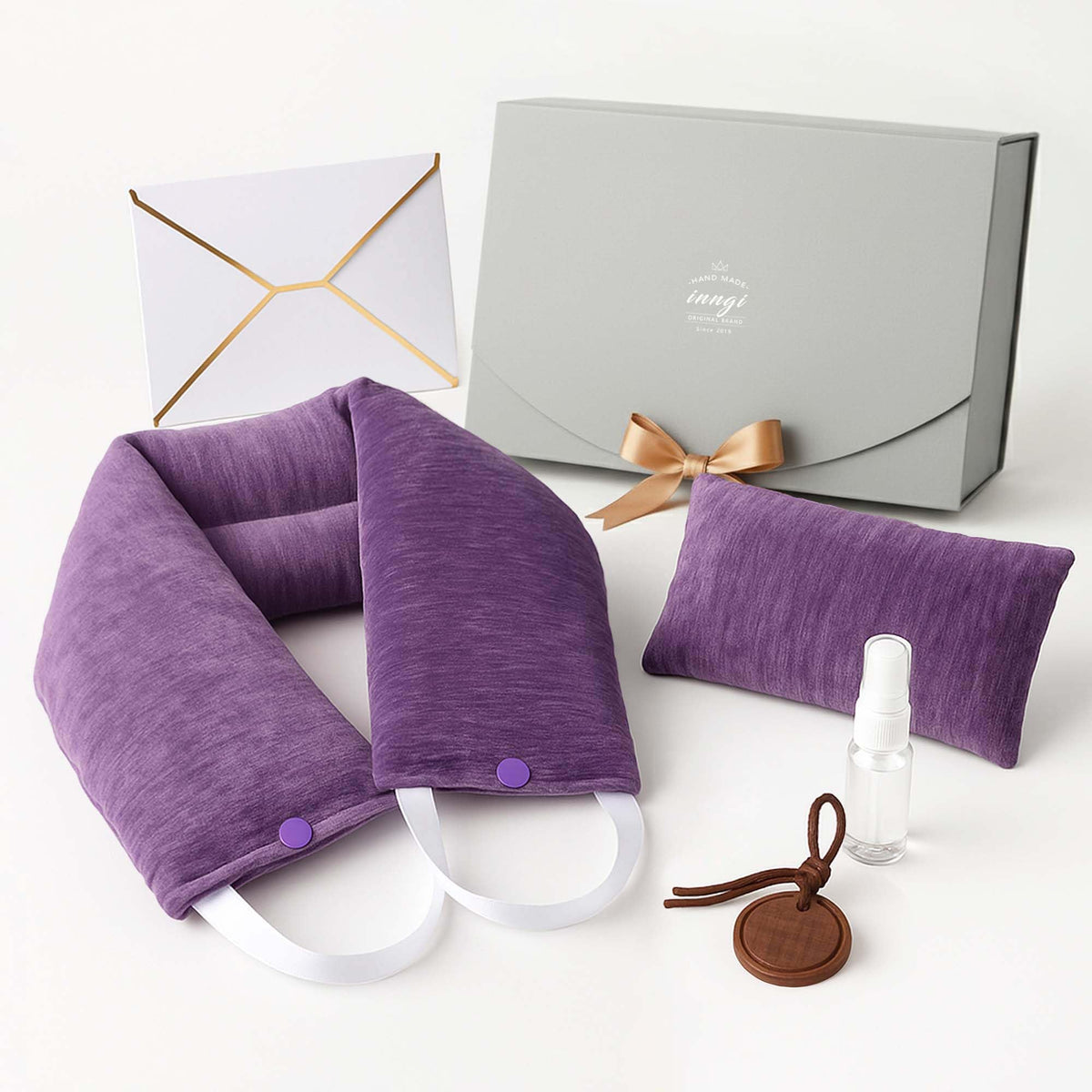 Inngi bandeau-cou-lavande-chaud : chaleur apaisante pour le cou et la détente.