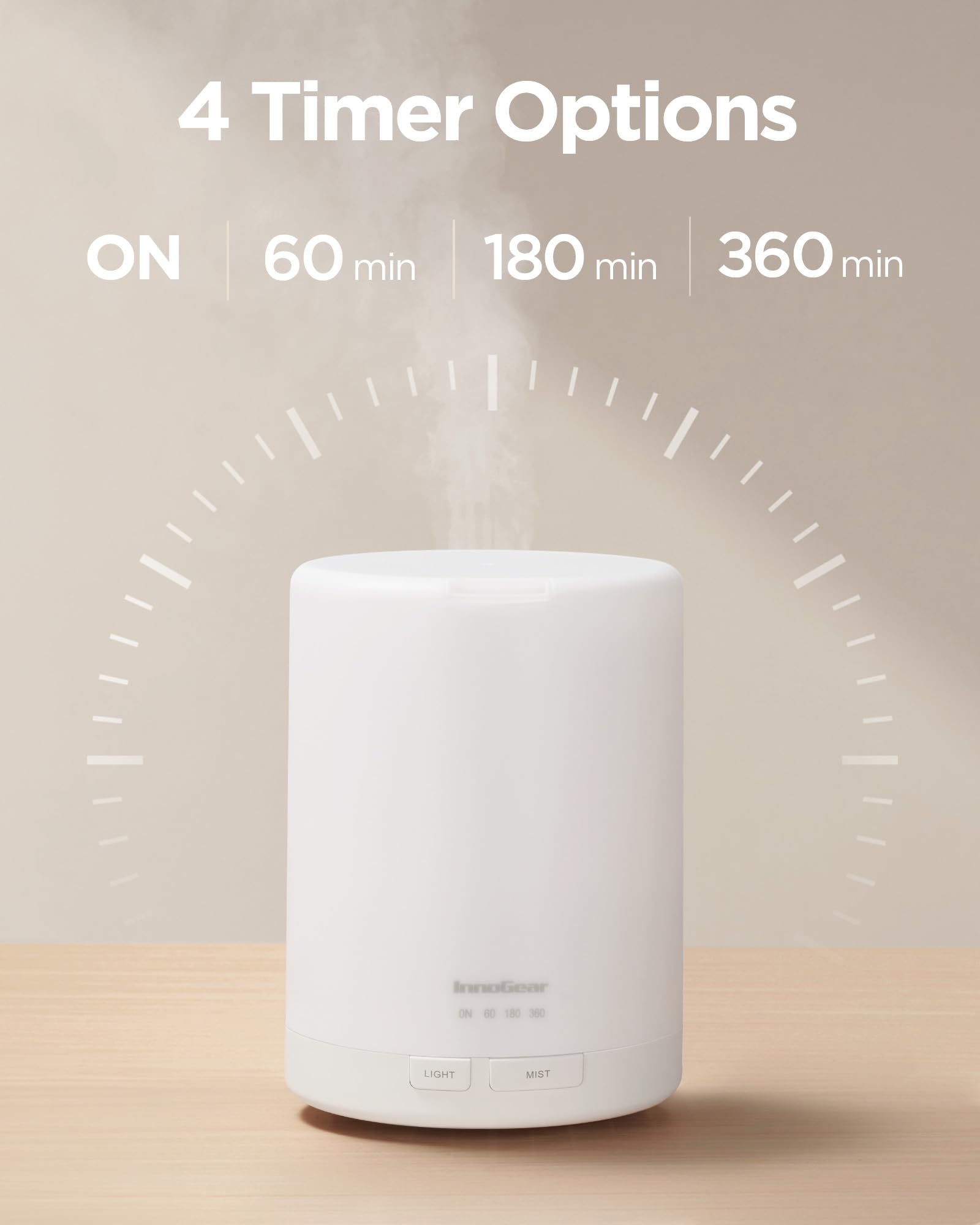 InnoGear diffuseur 300ml, brume puissante pour humidifier l'espace.