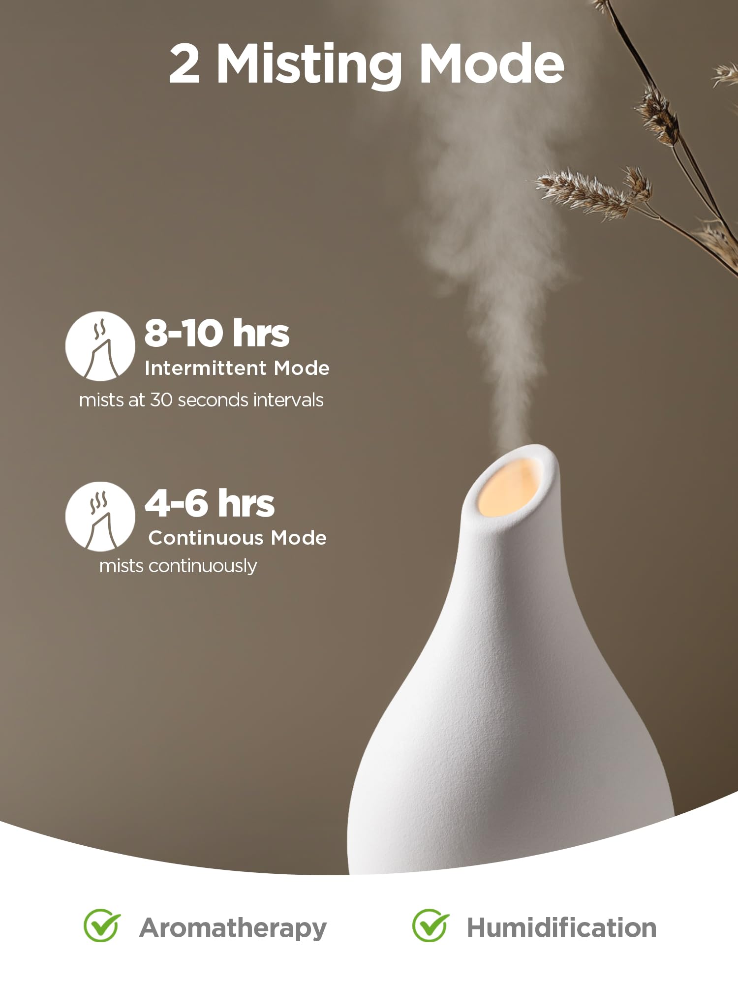 InnoGear diffuseur ultrasonique, brume continue ou intermittente pour humidifier votre espace.