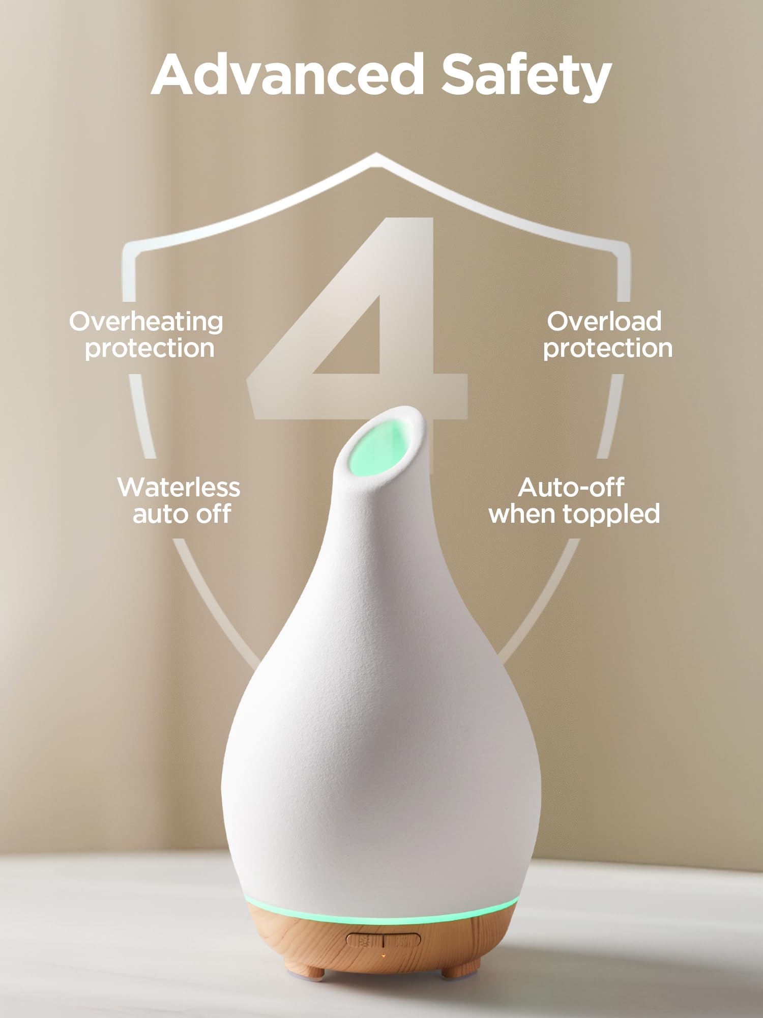 InnoGear diffuseur LED indépendant, lumière douce et diffusion discrète la nuit.
