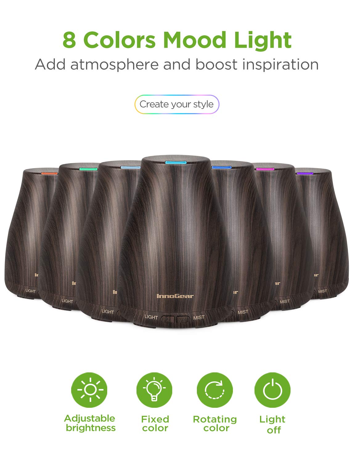 InnoGear set huiles essentielles 6 parfums pour personnaliser l'arôme.